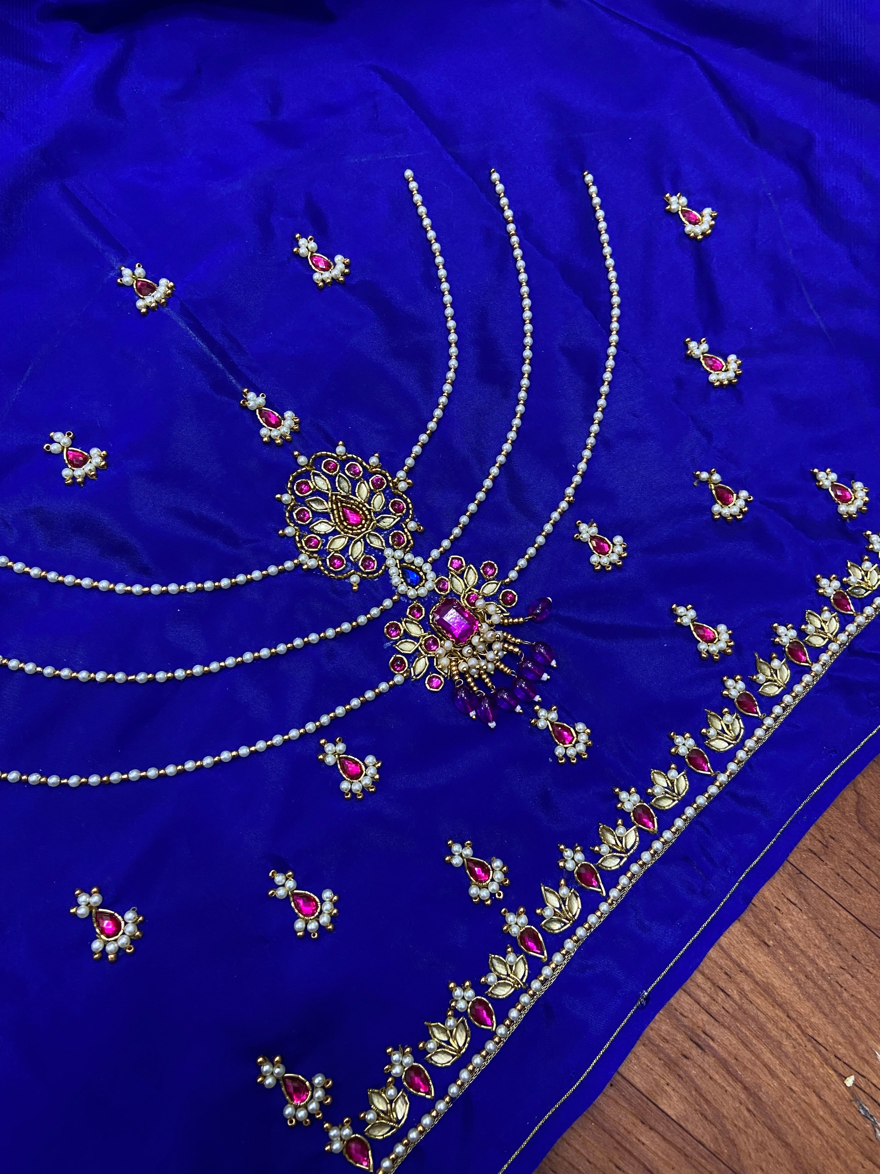 Readymade Aari Work Blouse Blue - E106