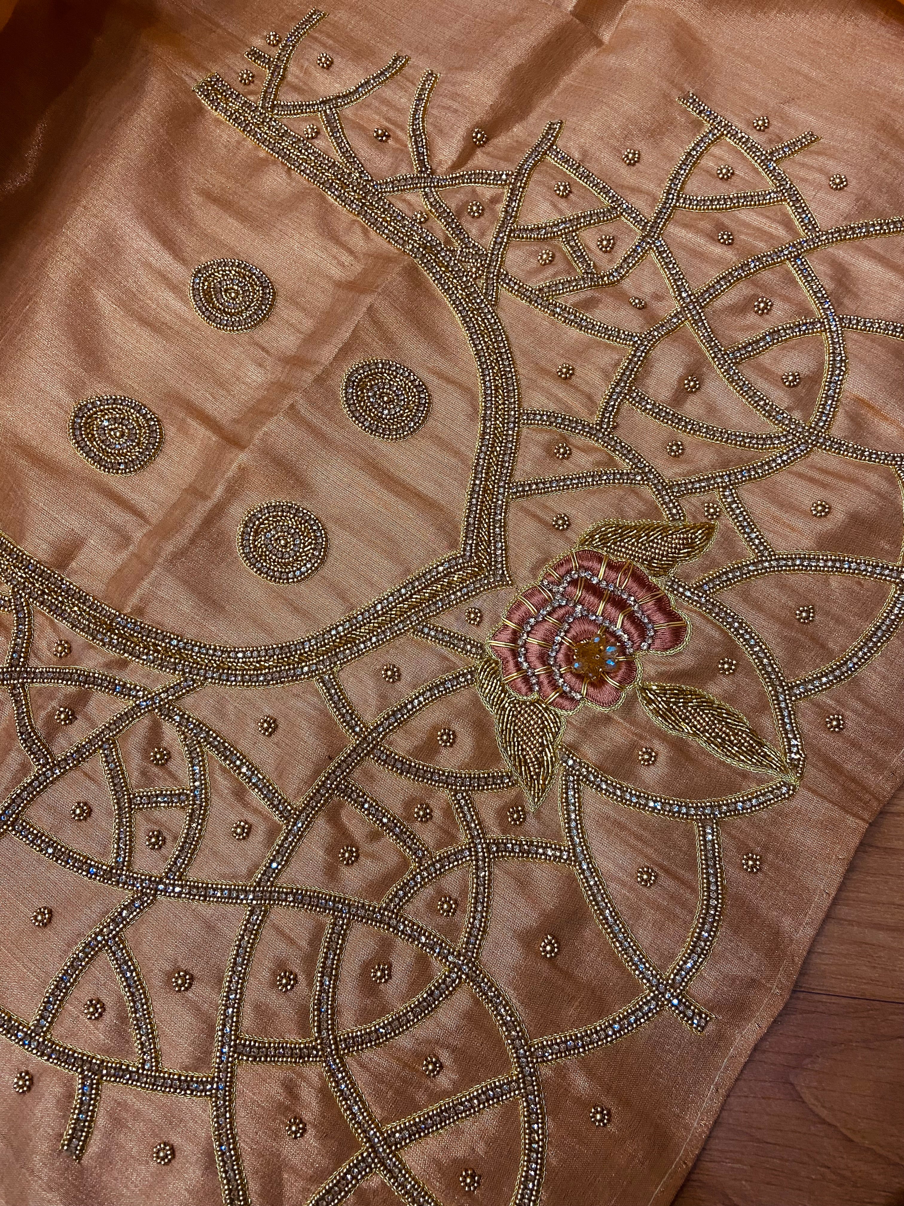 Readymade Aari Work Blouse Cream - E110