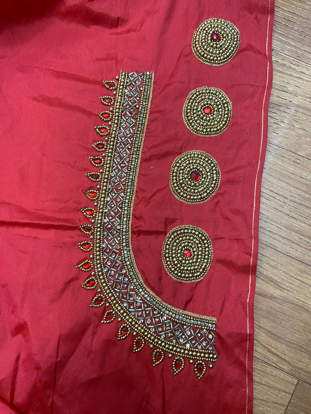 Readymade Aari Work Blouse Red - E120