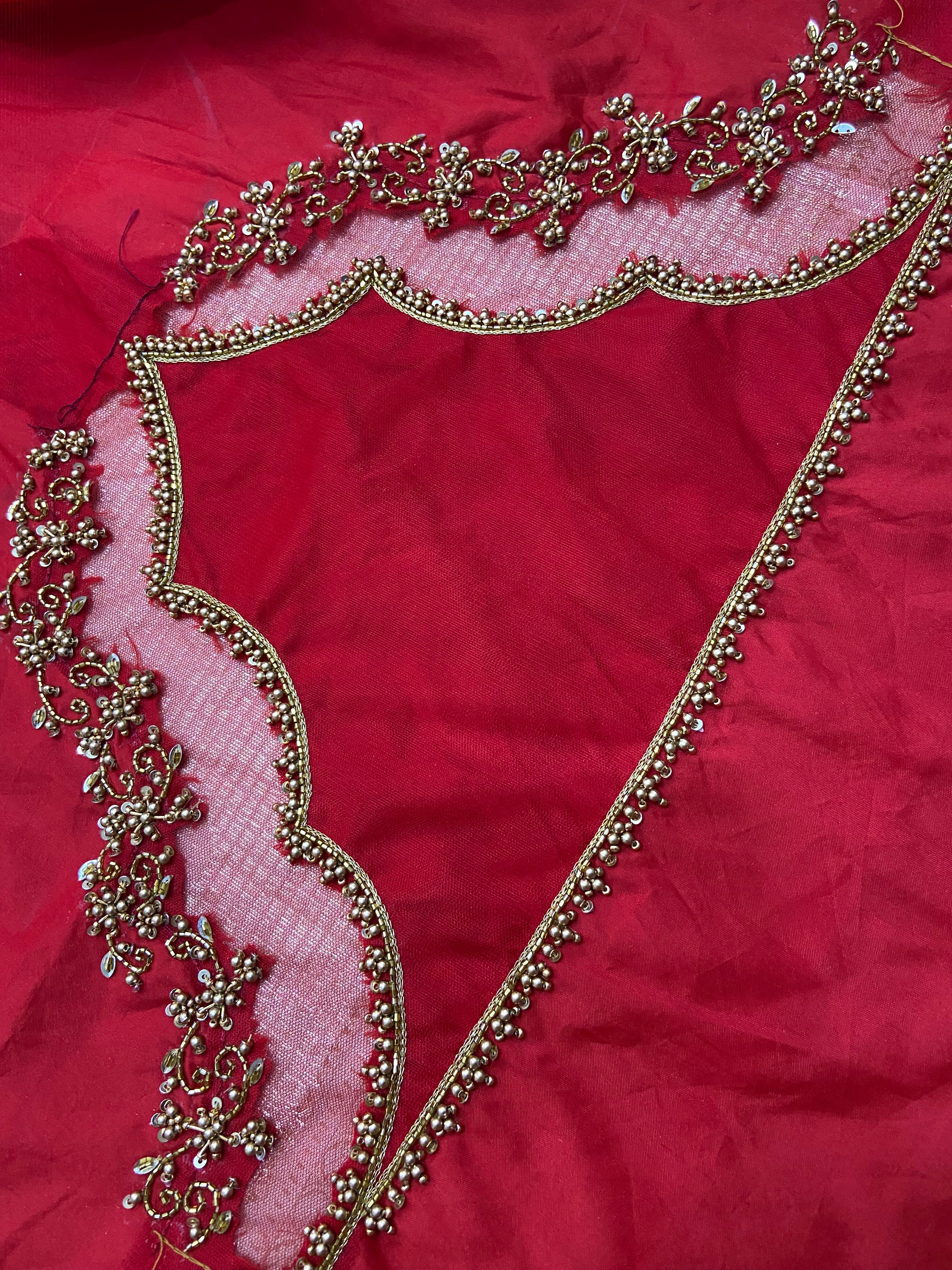 Readymade Aari Work Blouse Red - E102