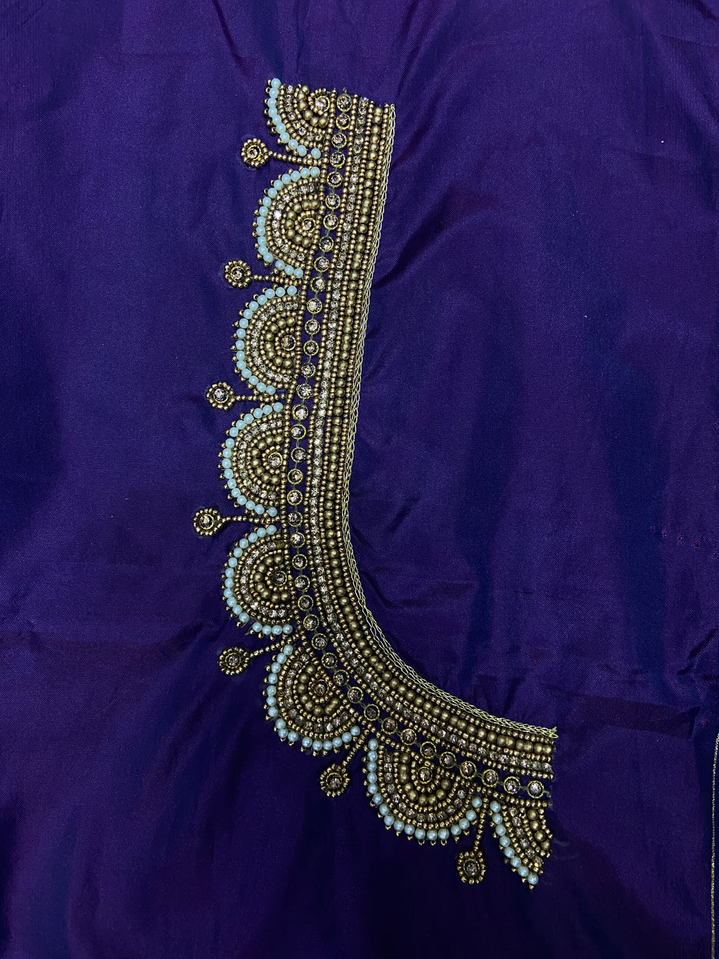 Readymade Aari Work Blouse Blue  - E104