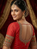 Readymade Aari Work Blouse Red - E120