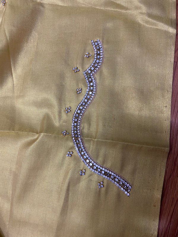 Readymade Aari Work Blouse Gold  - E126