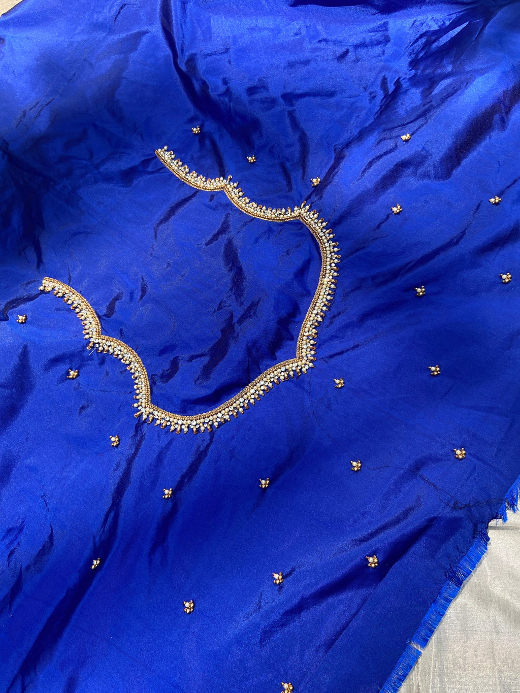 Readymade Aari Work Blouse Blue - E101