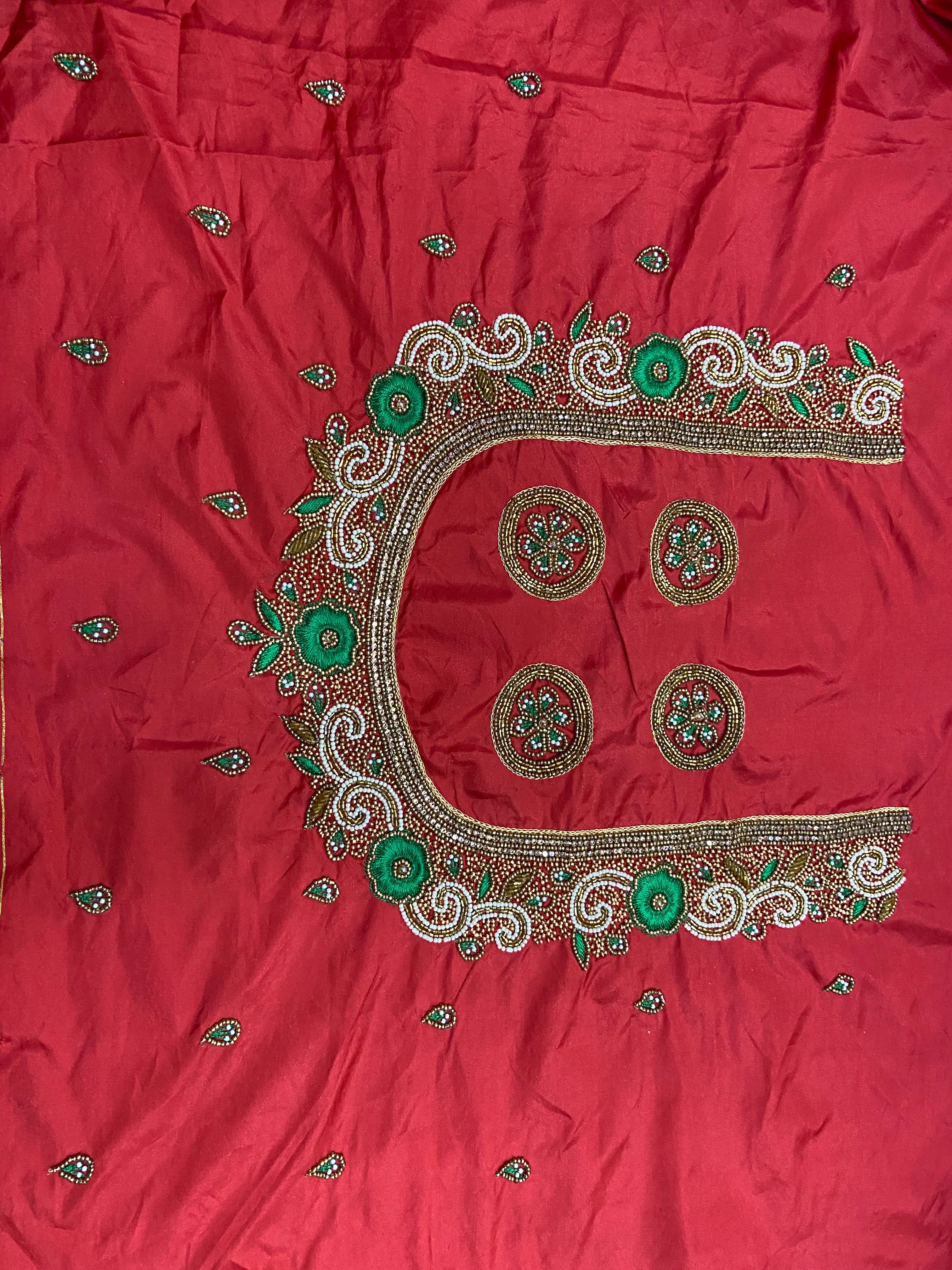 Readymade Aari Work Blouse Red  - E108
