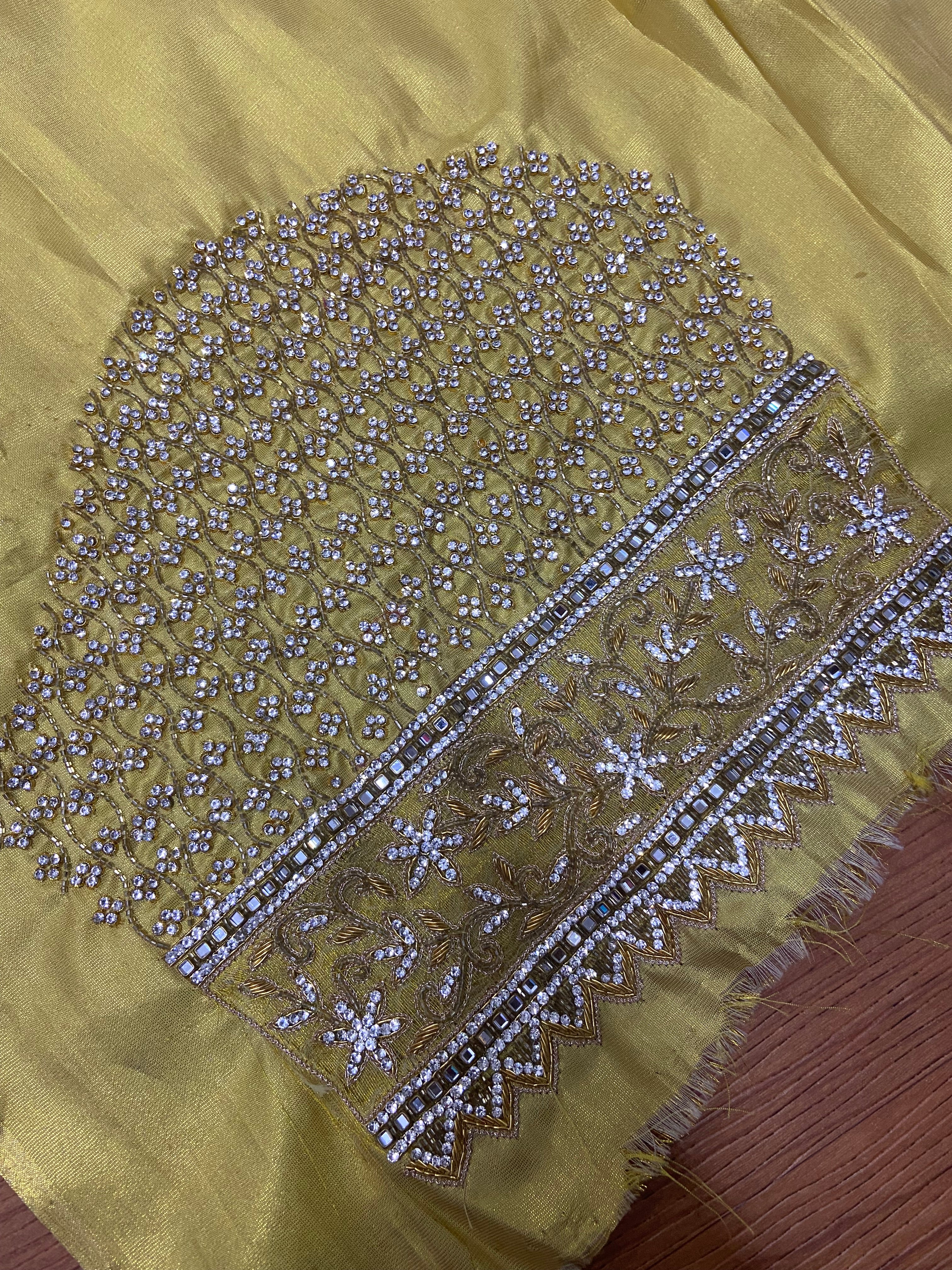 Readymade Aari Work Blouse Gold  - E126