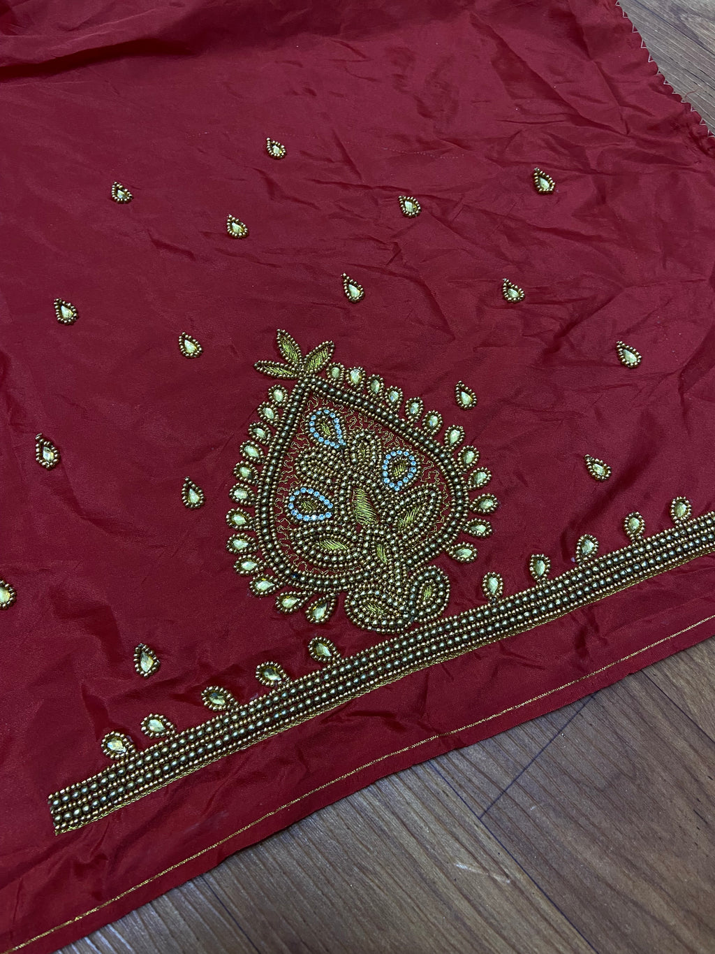 Readymade Aari Work Blouse Red - E115