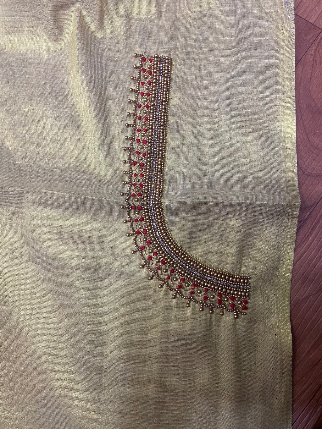 Readymade Aari Work Blouse Gold  - E125