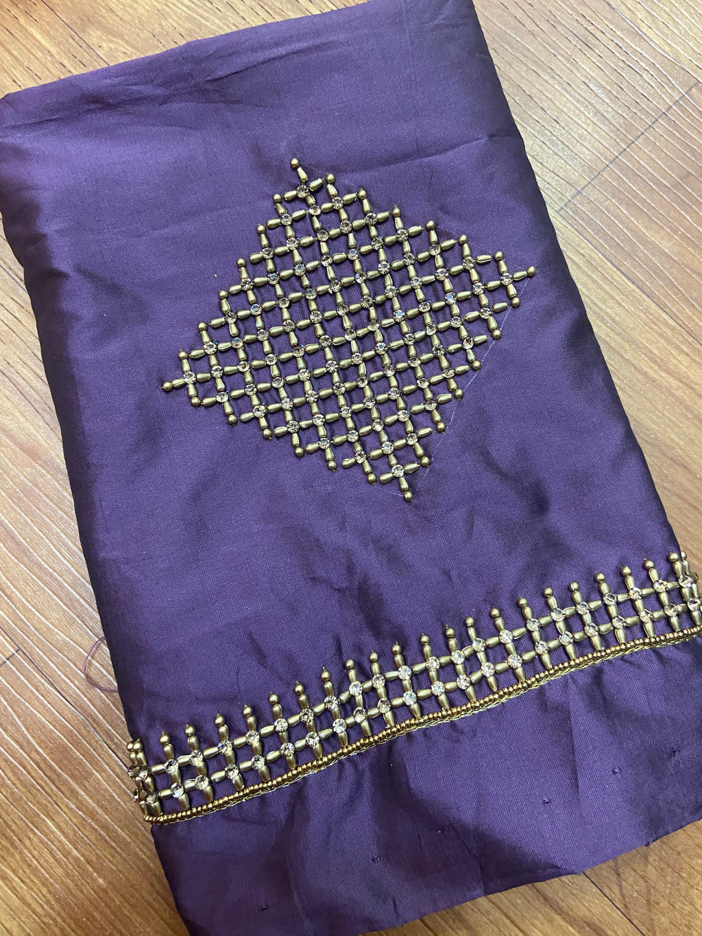 Readymade Aari Work Blouse Purple - E119