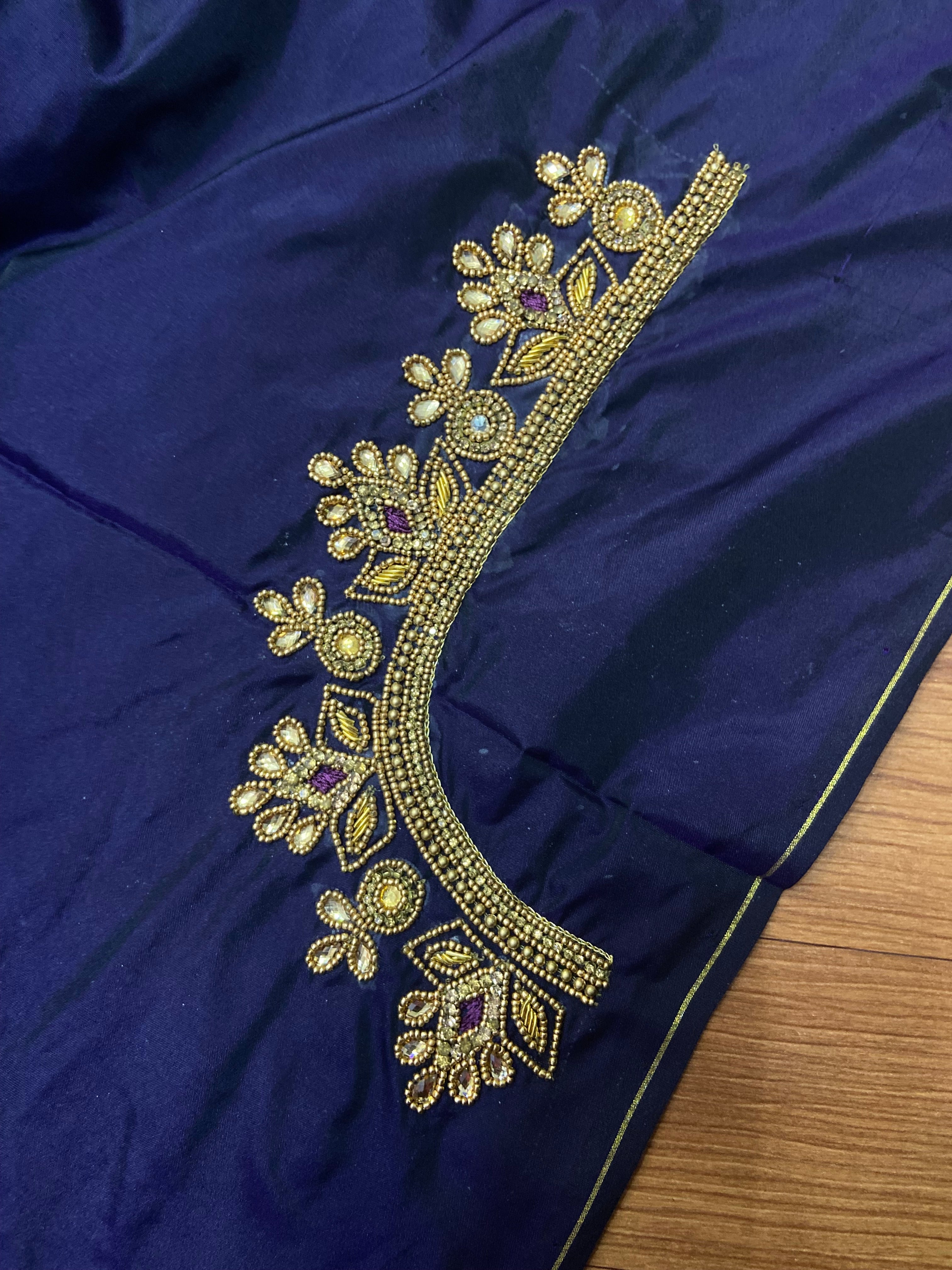 Readymade Aari Work Blouse Blue - E124