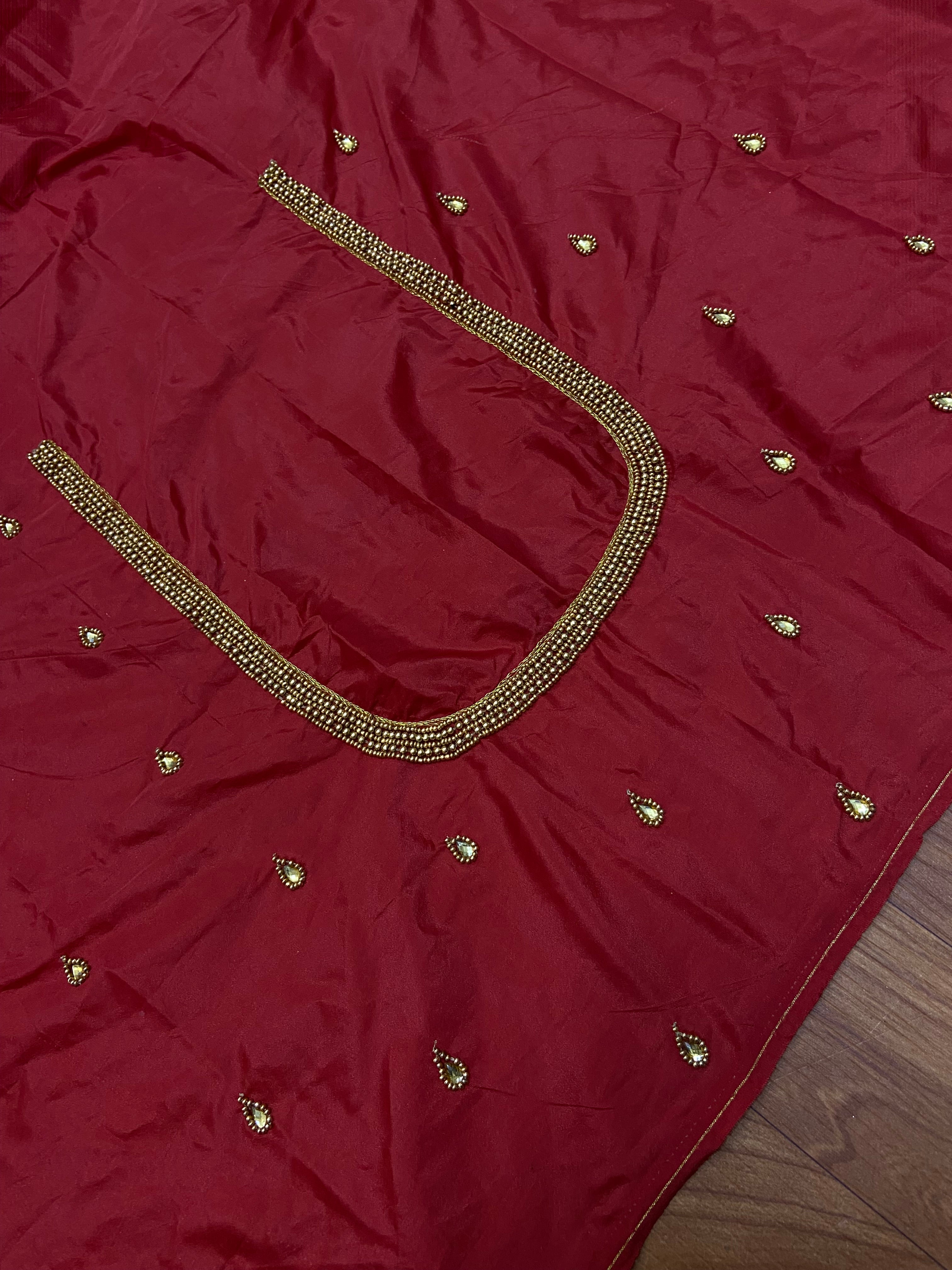 Readymade Aari Work Blouse Red - E115
