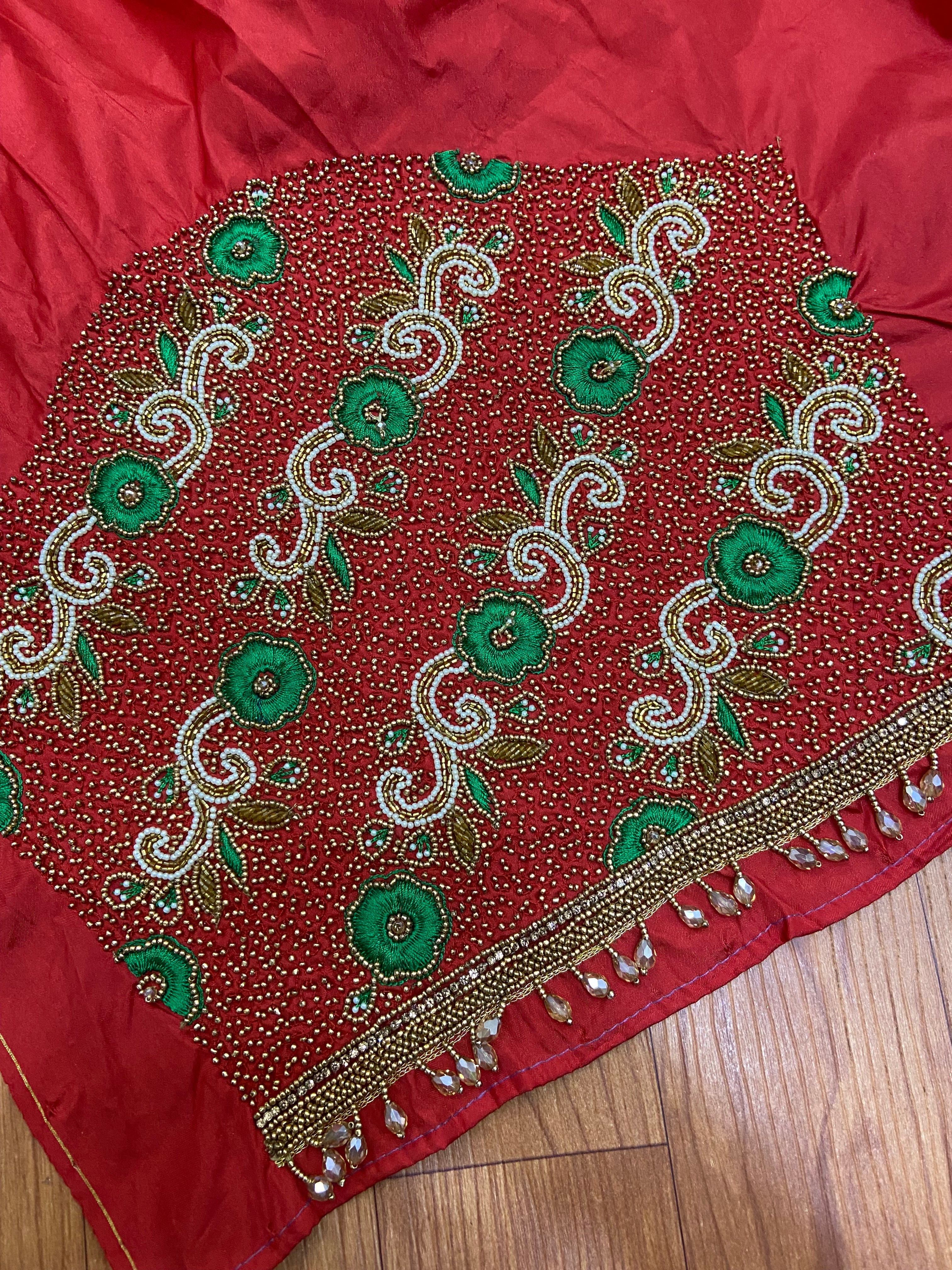 Readymade Aari Work Blouse Red  - E108