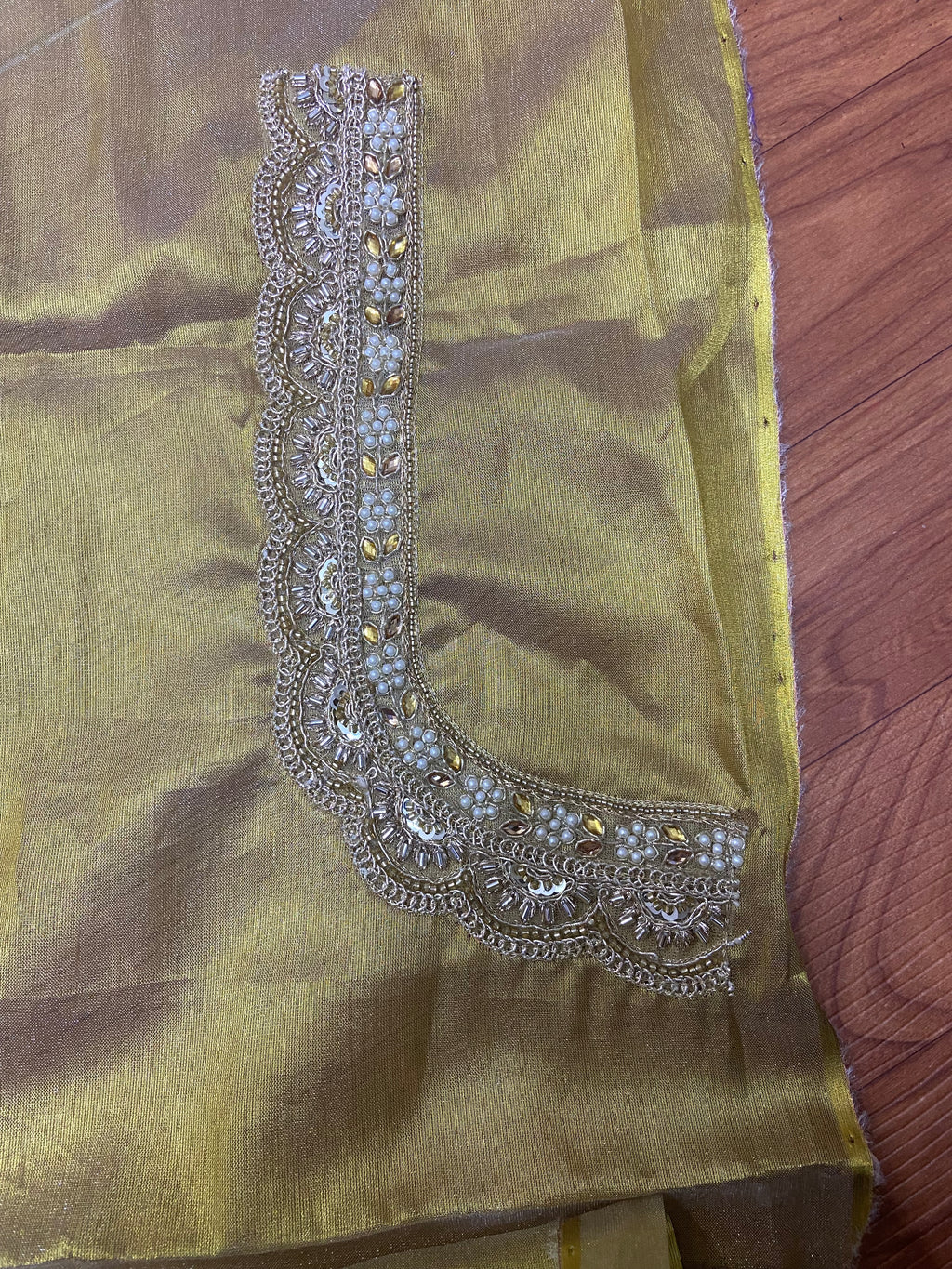 Readymade Aari Work Blouse Gold  - E127