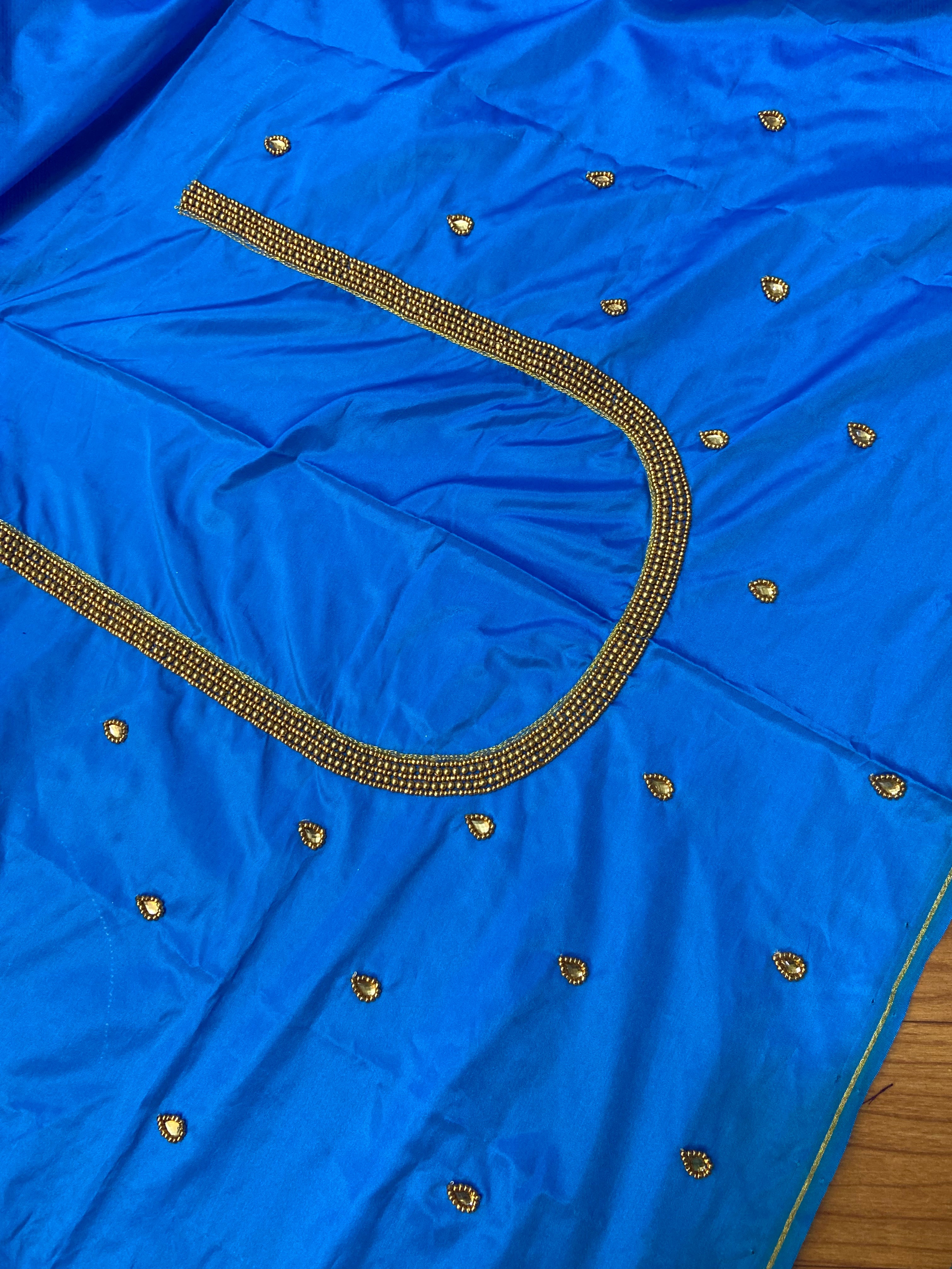 Readymade Aari Work Blouse Bule- E117