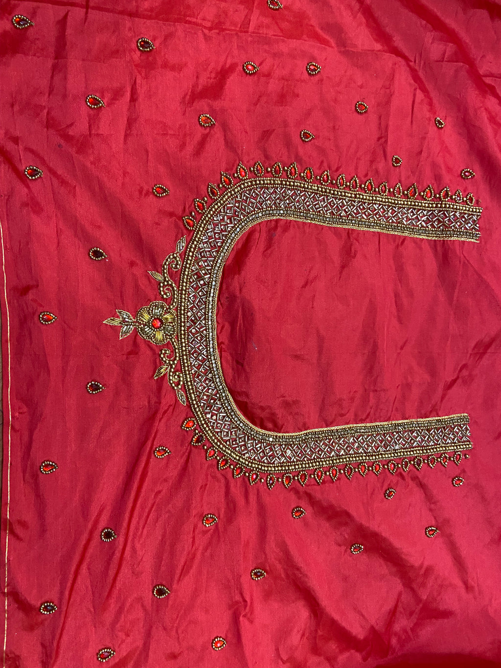 Readymade Aari Work Blouse Red - E120