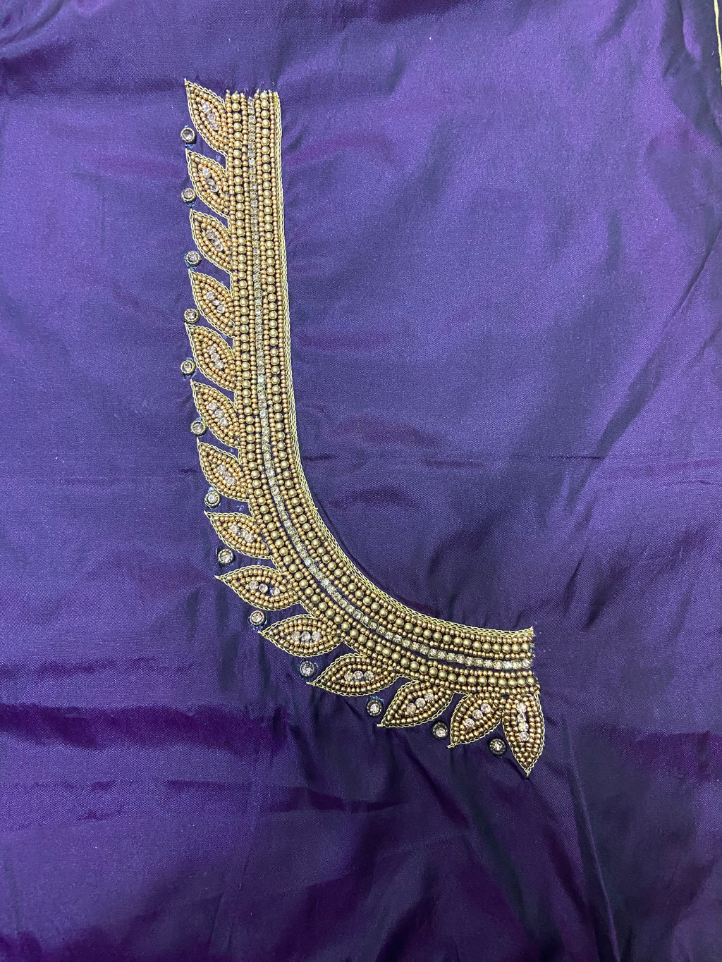 Readymade Aari Work Blouse Violet - E128