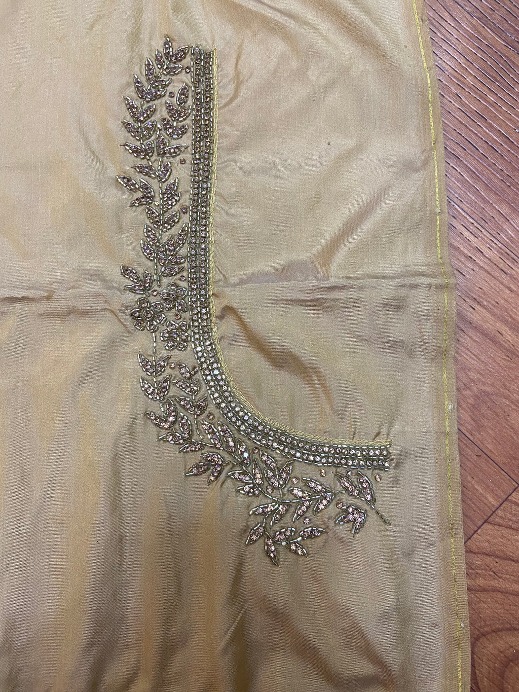 Readymade Aari Work Blouse Beige- E121
