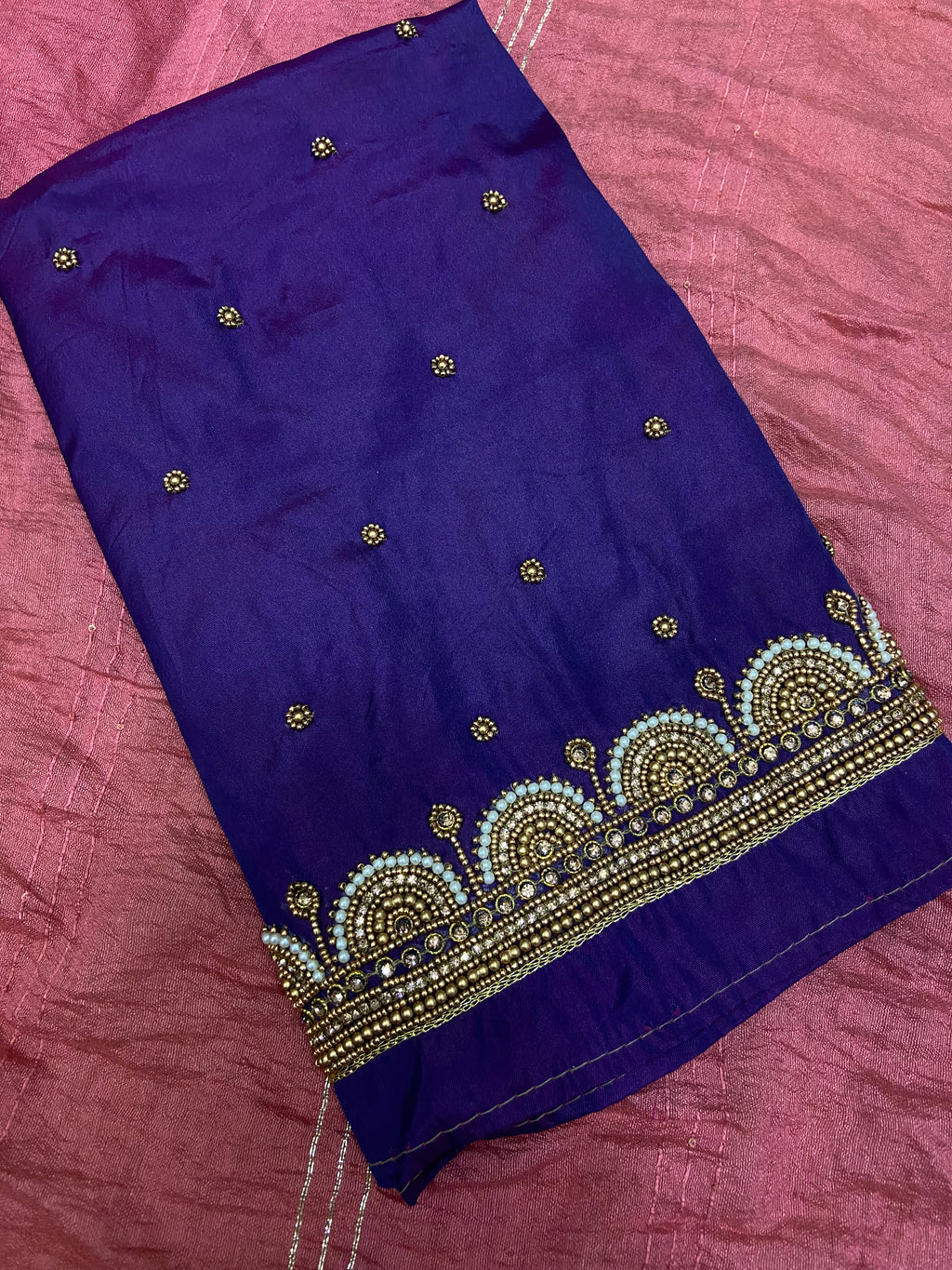 Readymade Aari Work Blouse Blue  - E104