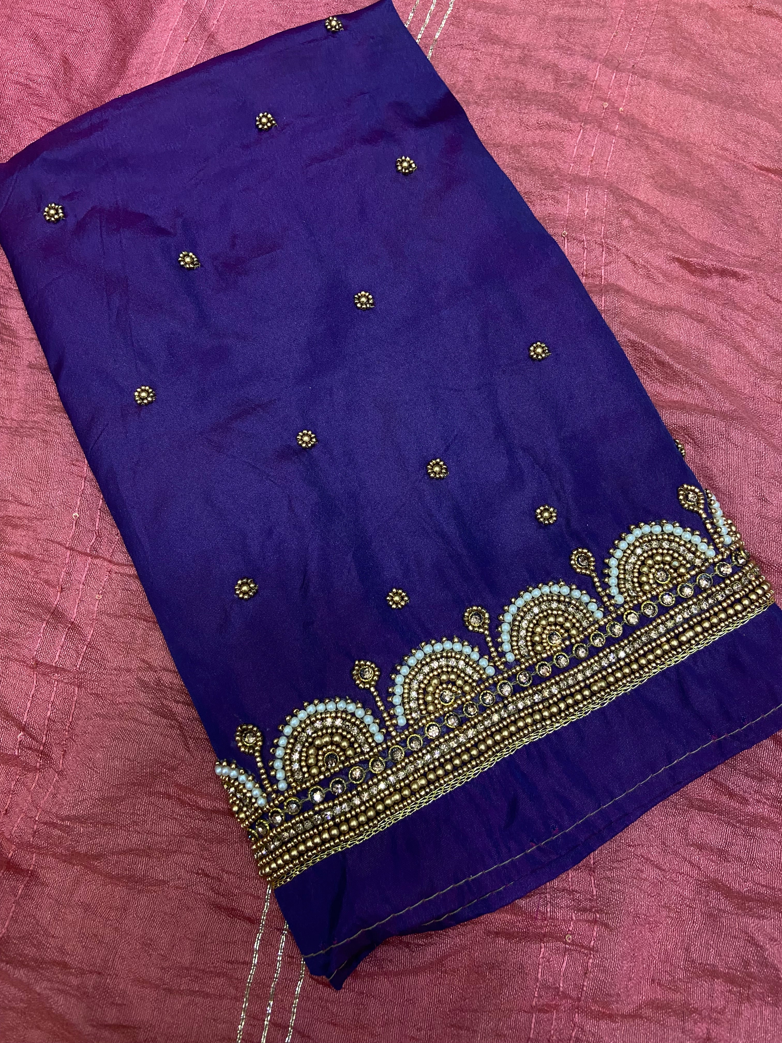 Readymade Aari Work Blouse Blue  - E104