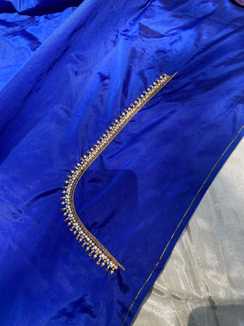 Readymade Aari Work Blouse Blue - E101
