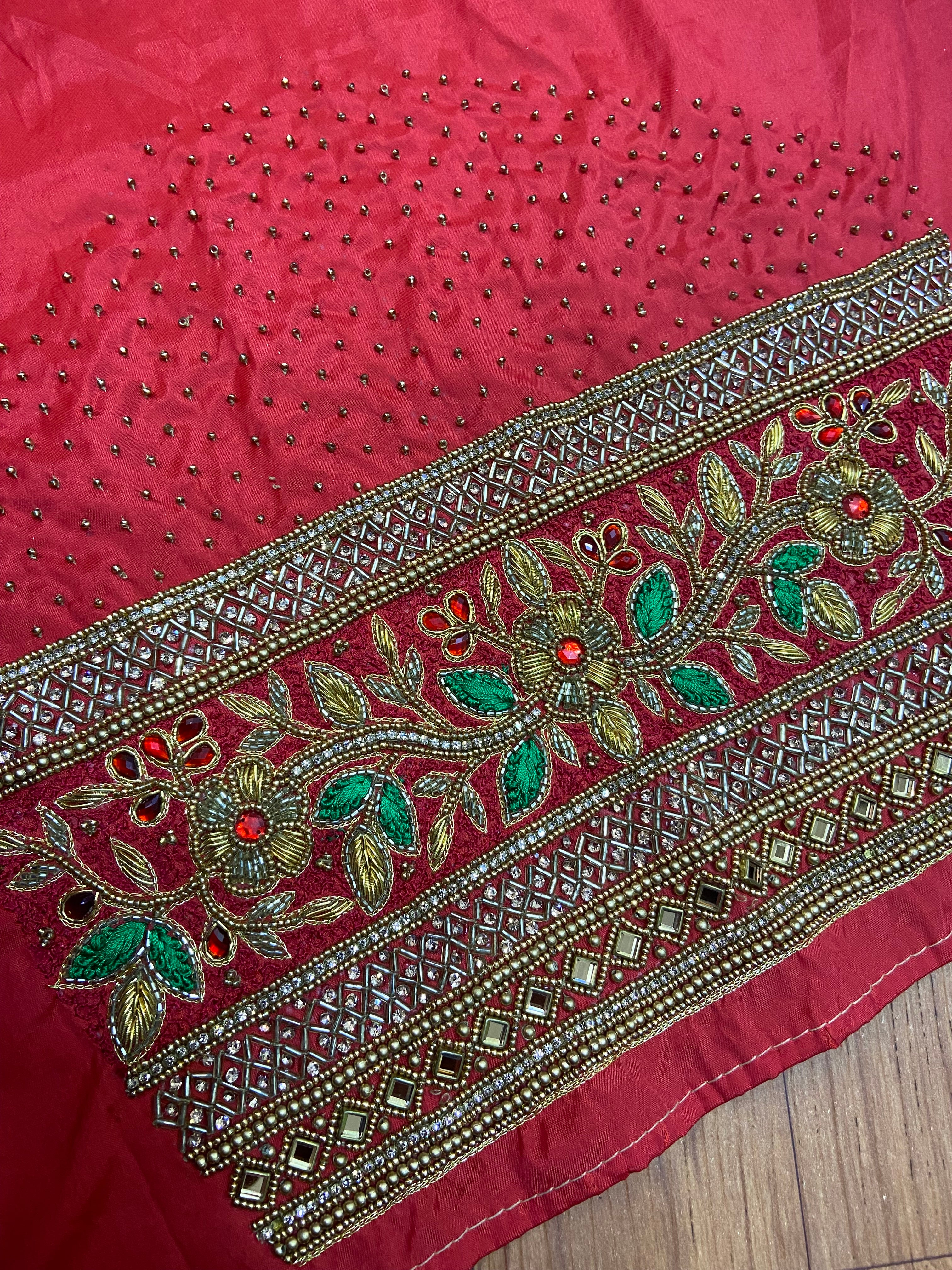 Readymade Aari Work Blouse Red - E120