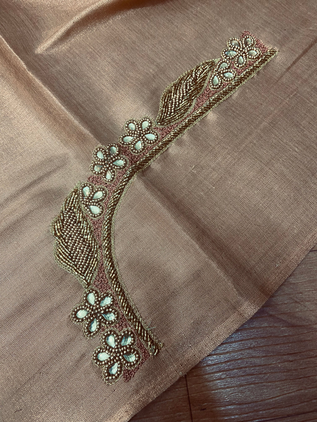 Readymade Aari Work Blouse Cream - E110