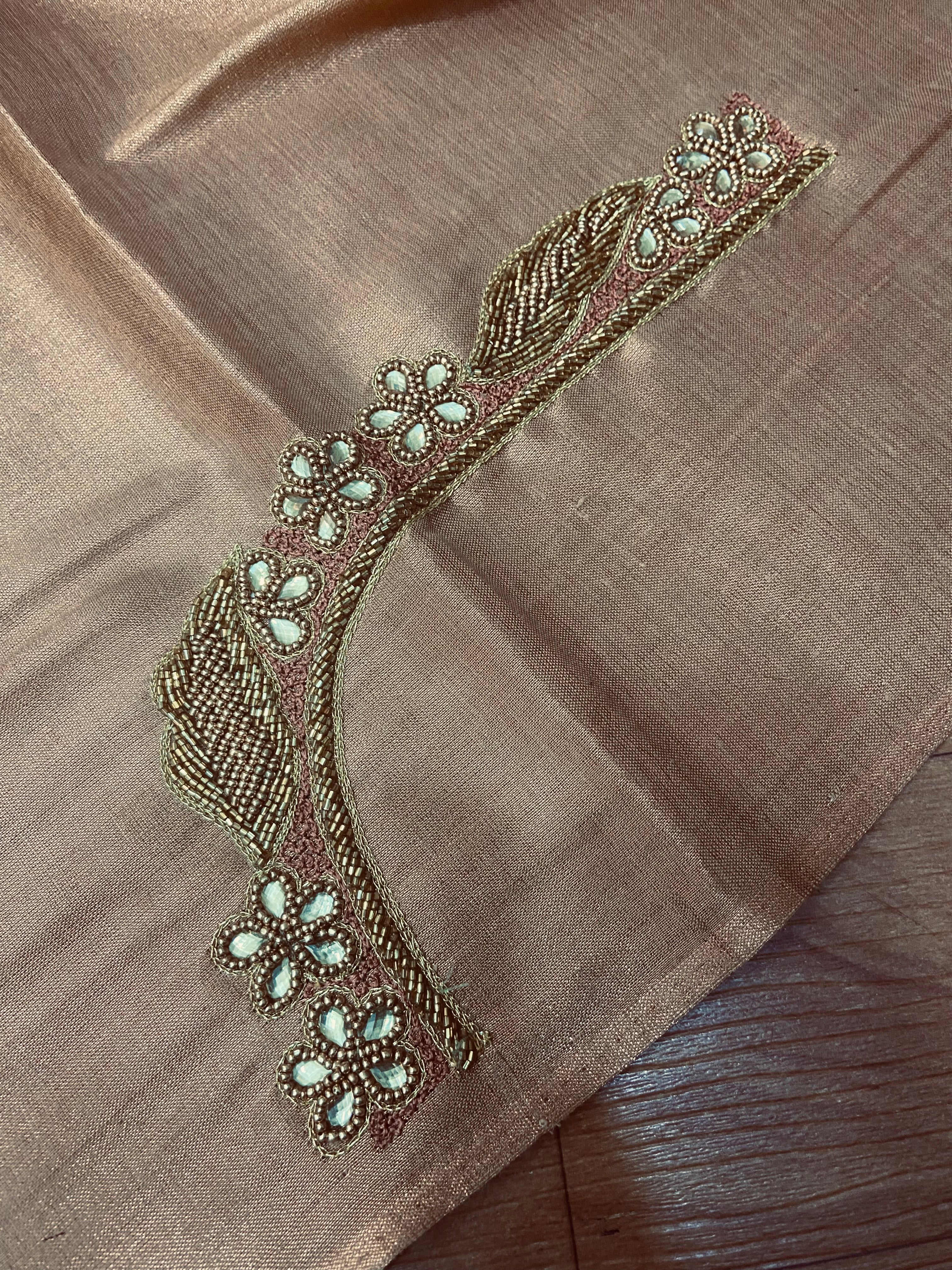 Readymade Aari Work Blouse Cream - E110