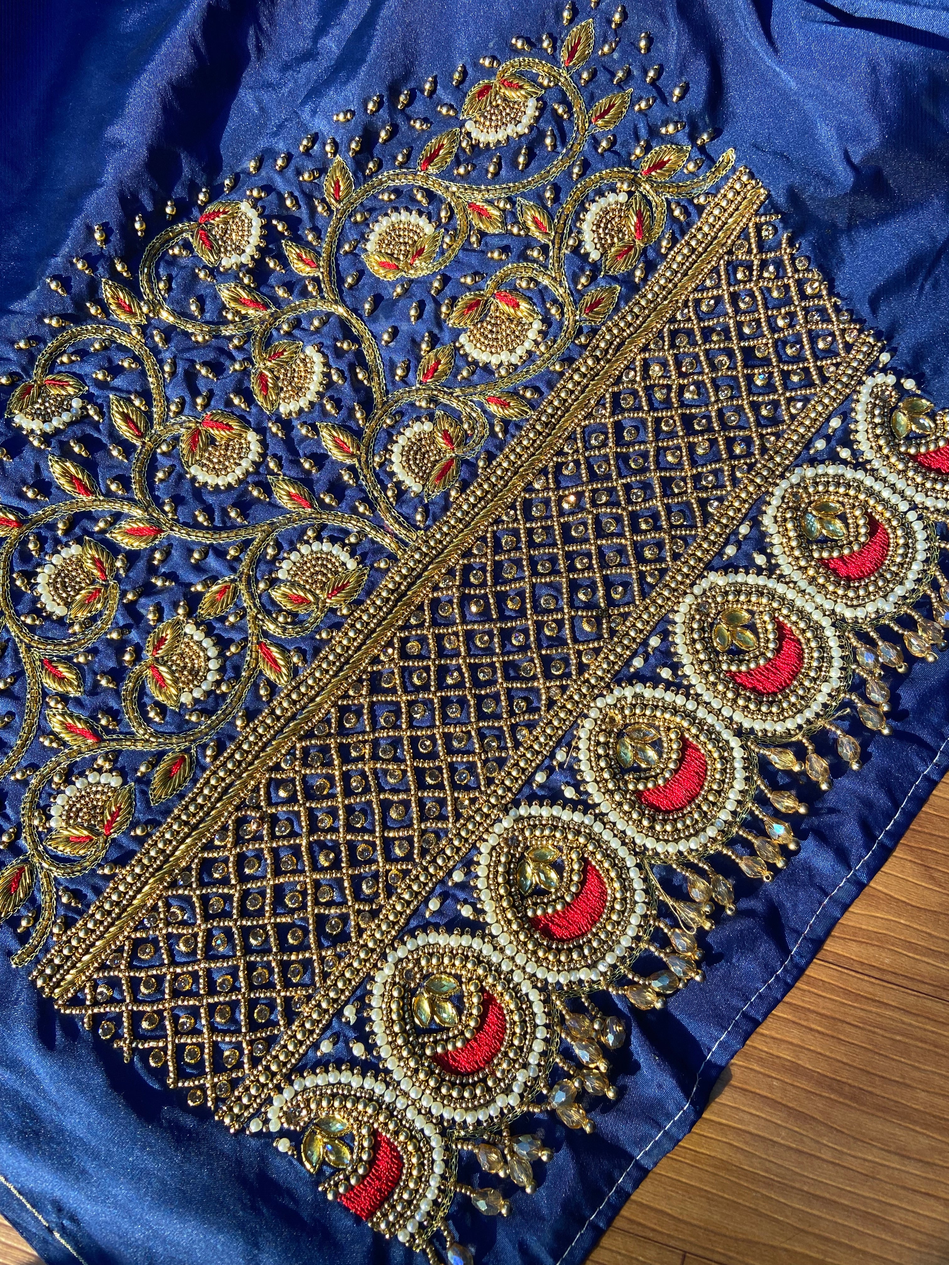Readymade Aari Work Blouse Bule   - E109