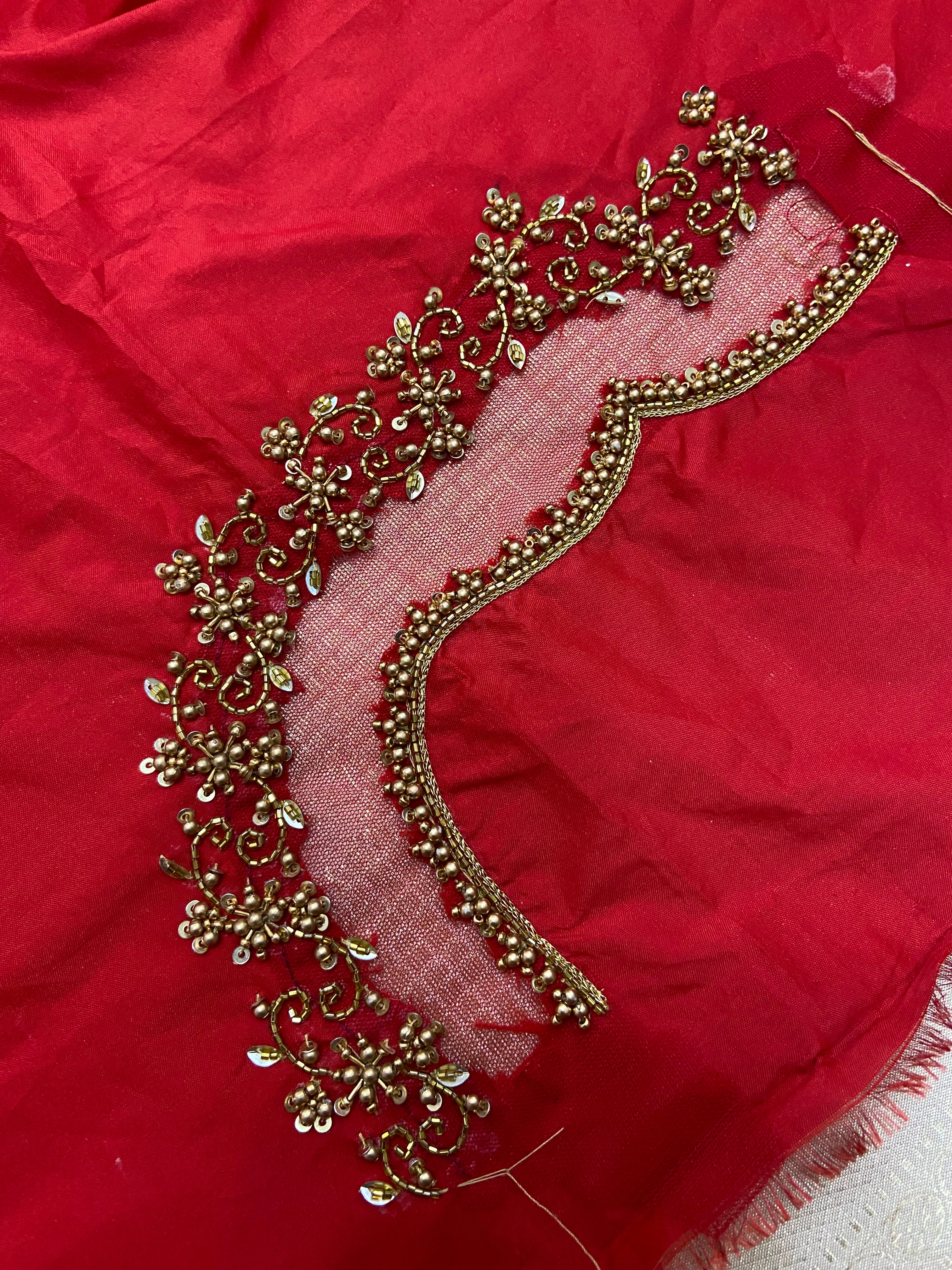 Readymade Aari Work Blouse Red - E102