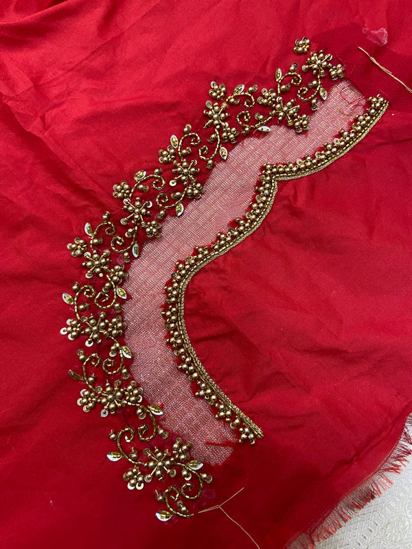 Readymade Aari Work Blouse Red - E102