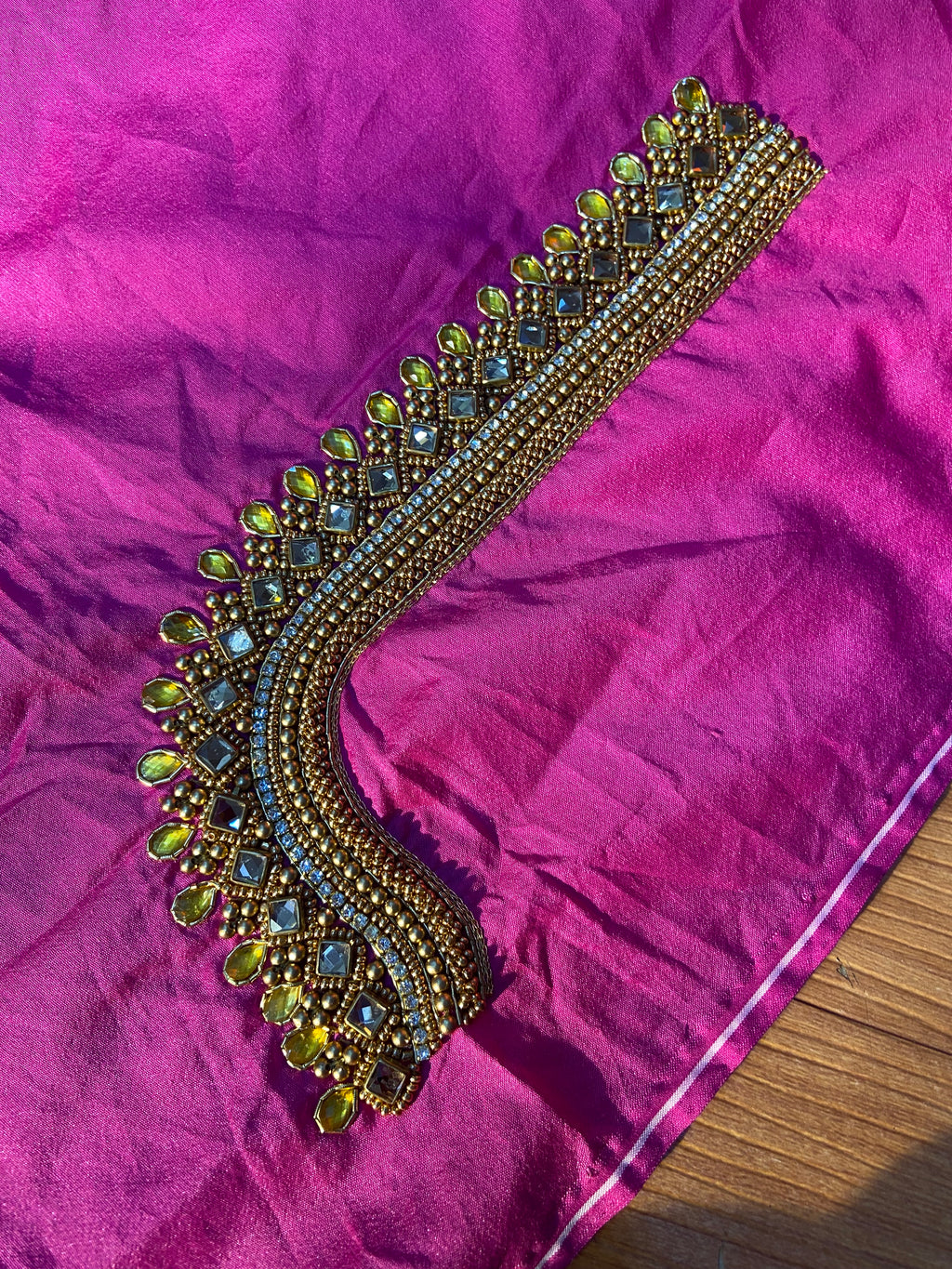 Readymade Aari Work Blouse Pink - E103
