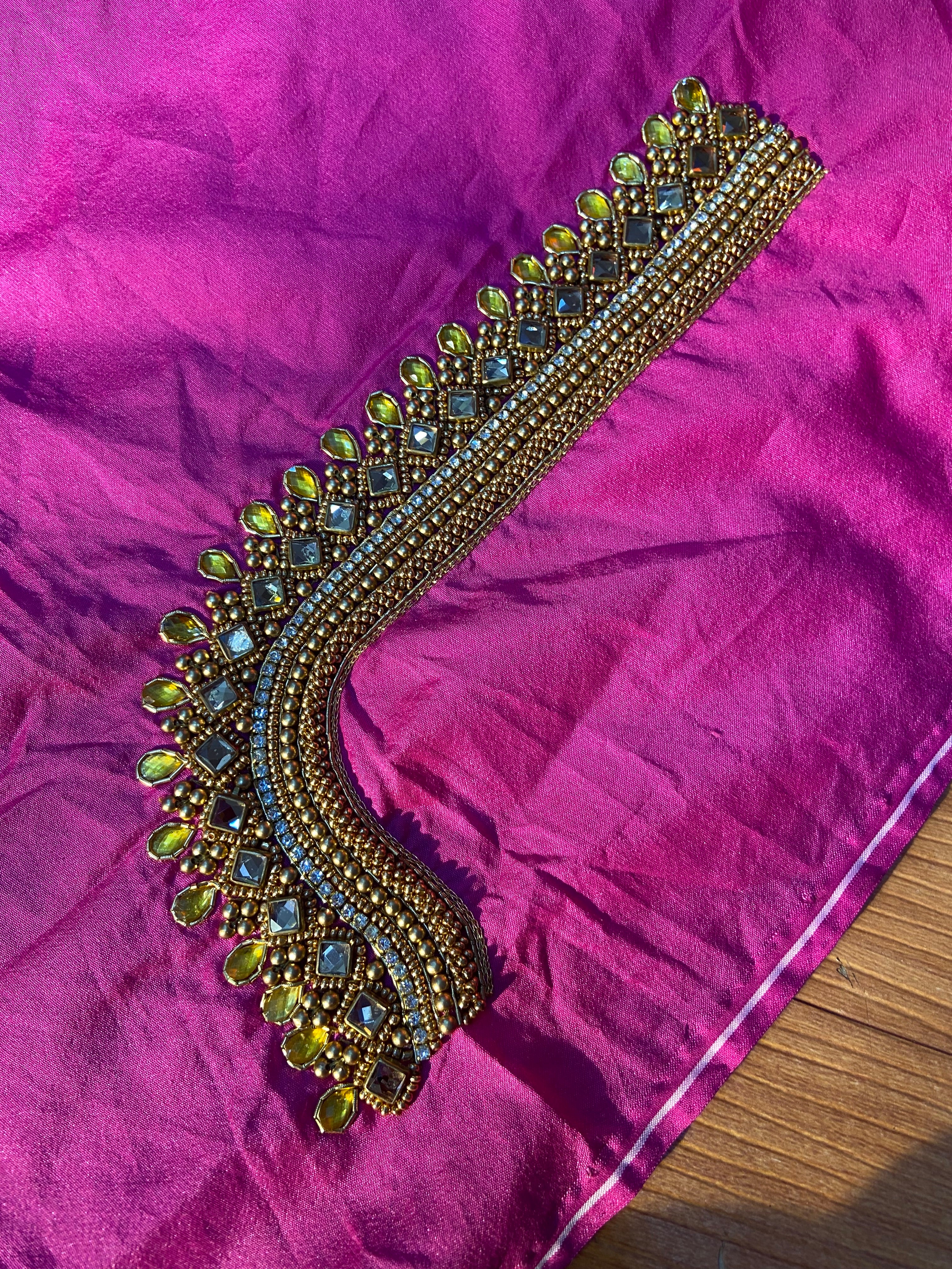 Readymade Aari Work Blouse Pink - E103