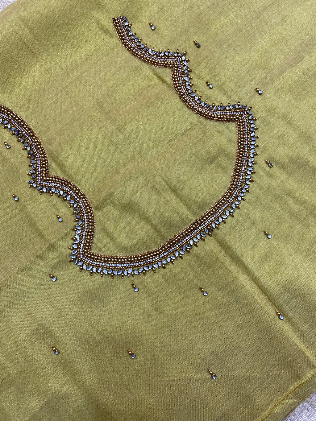 Readymade Aari Work Blouse Cream - E113
