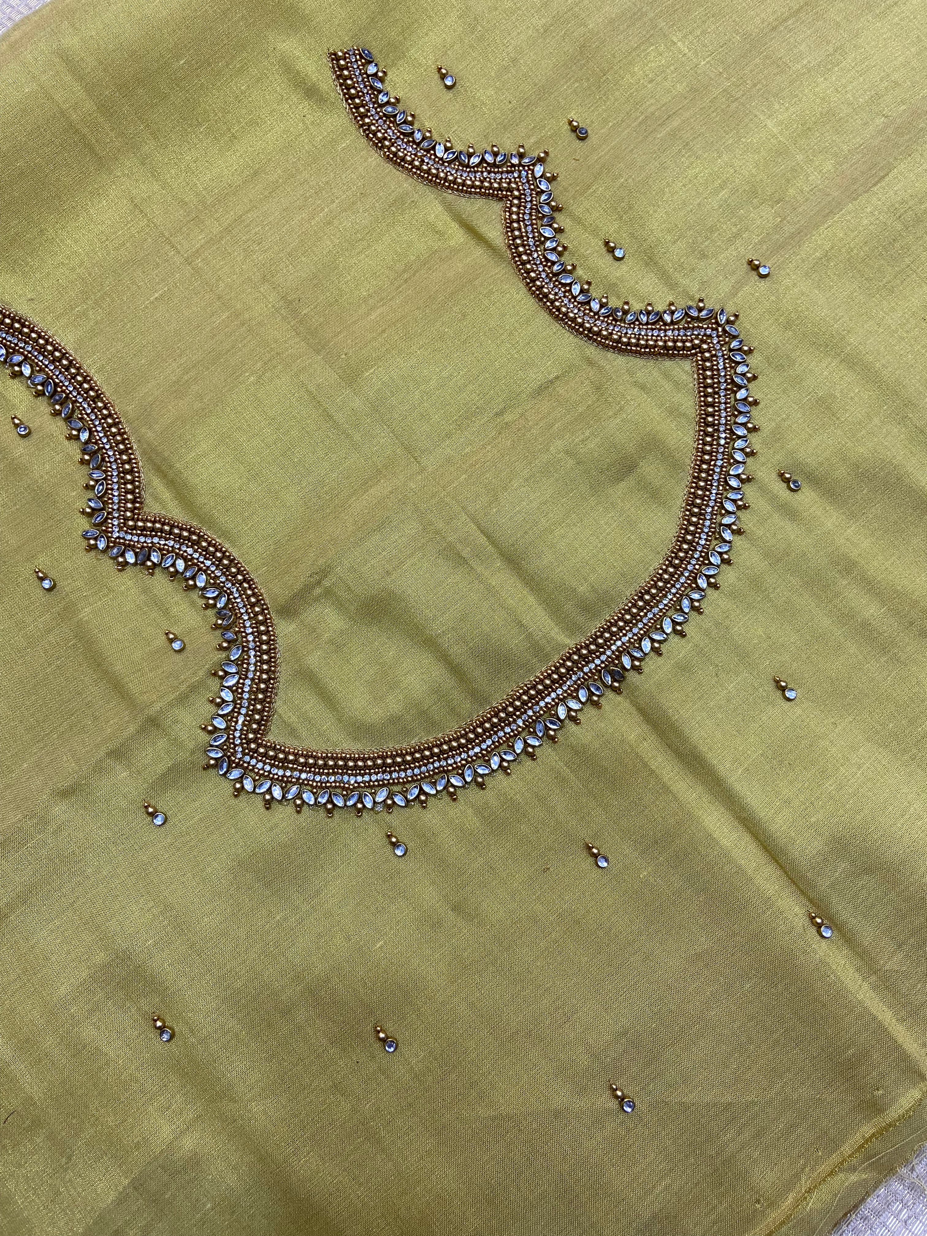 Readymade Aari Work Blouse Cream - E113
