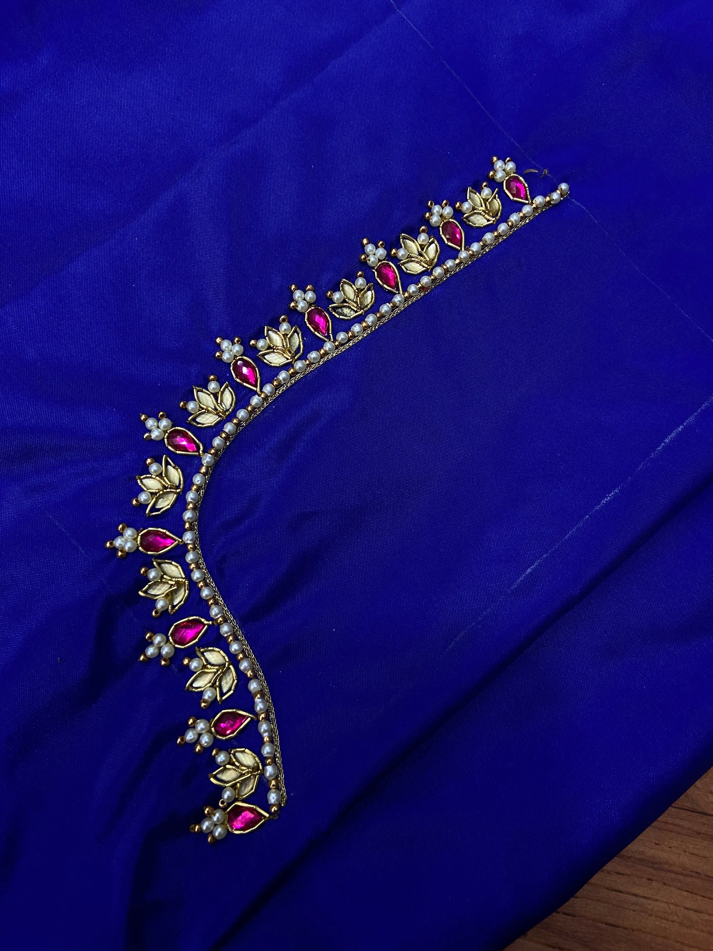 Readymade Aari Work Blouse Blue - E106