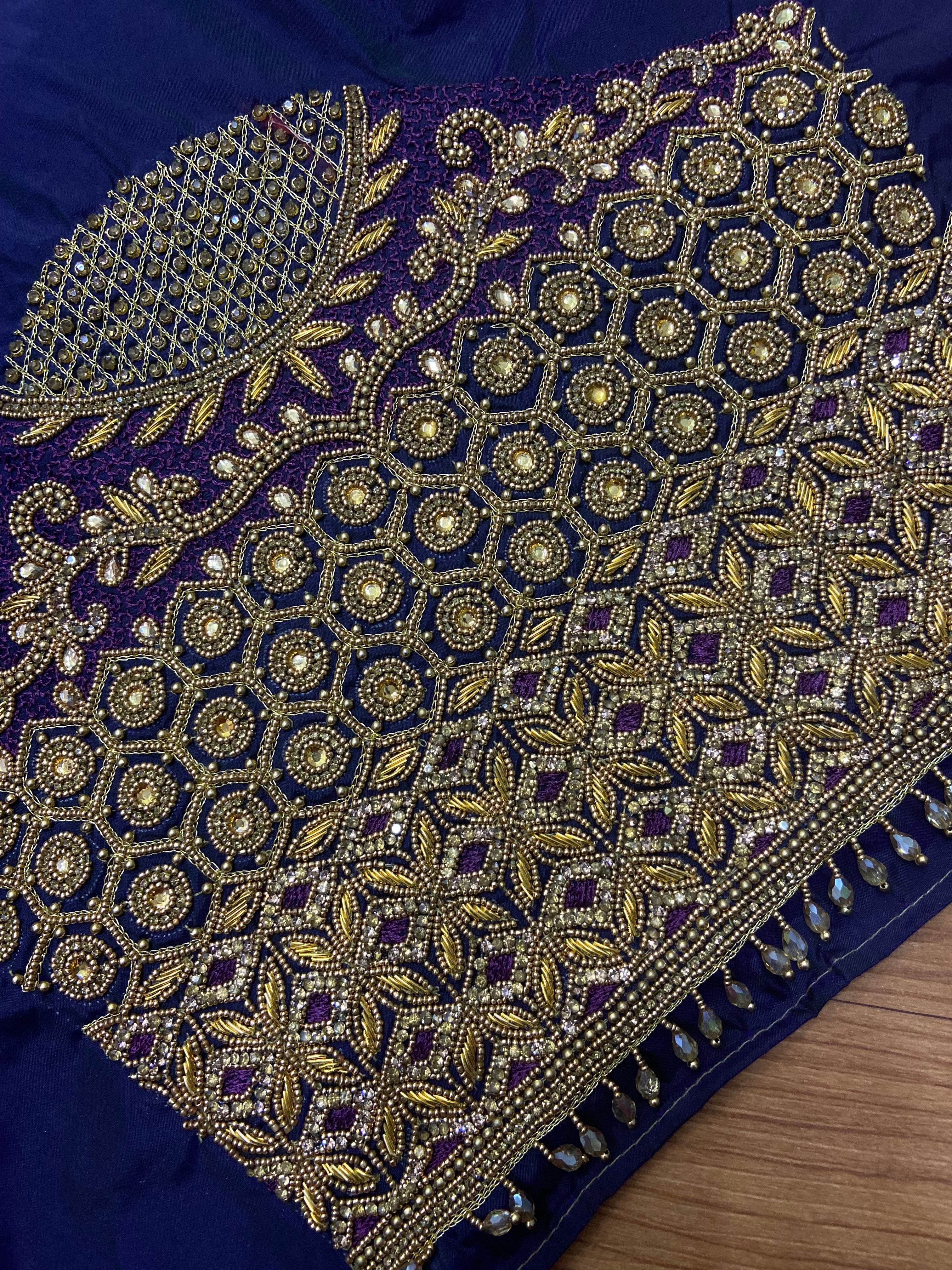 Readymade Aari Work Blouse Blue - E124