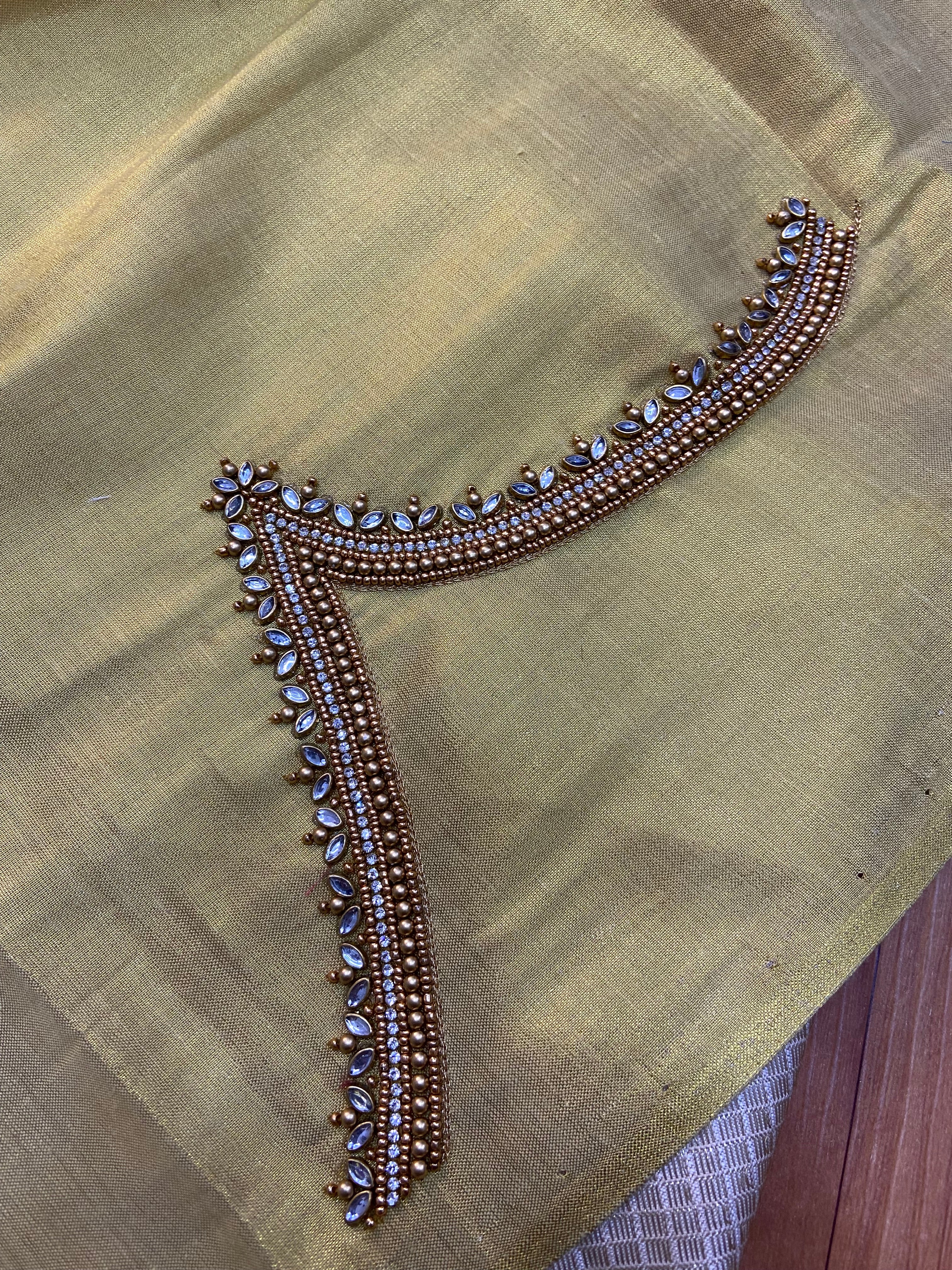 Readymade Aari Work Blouse Cream - E113