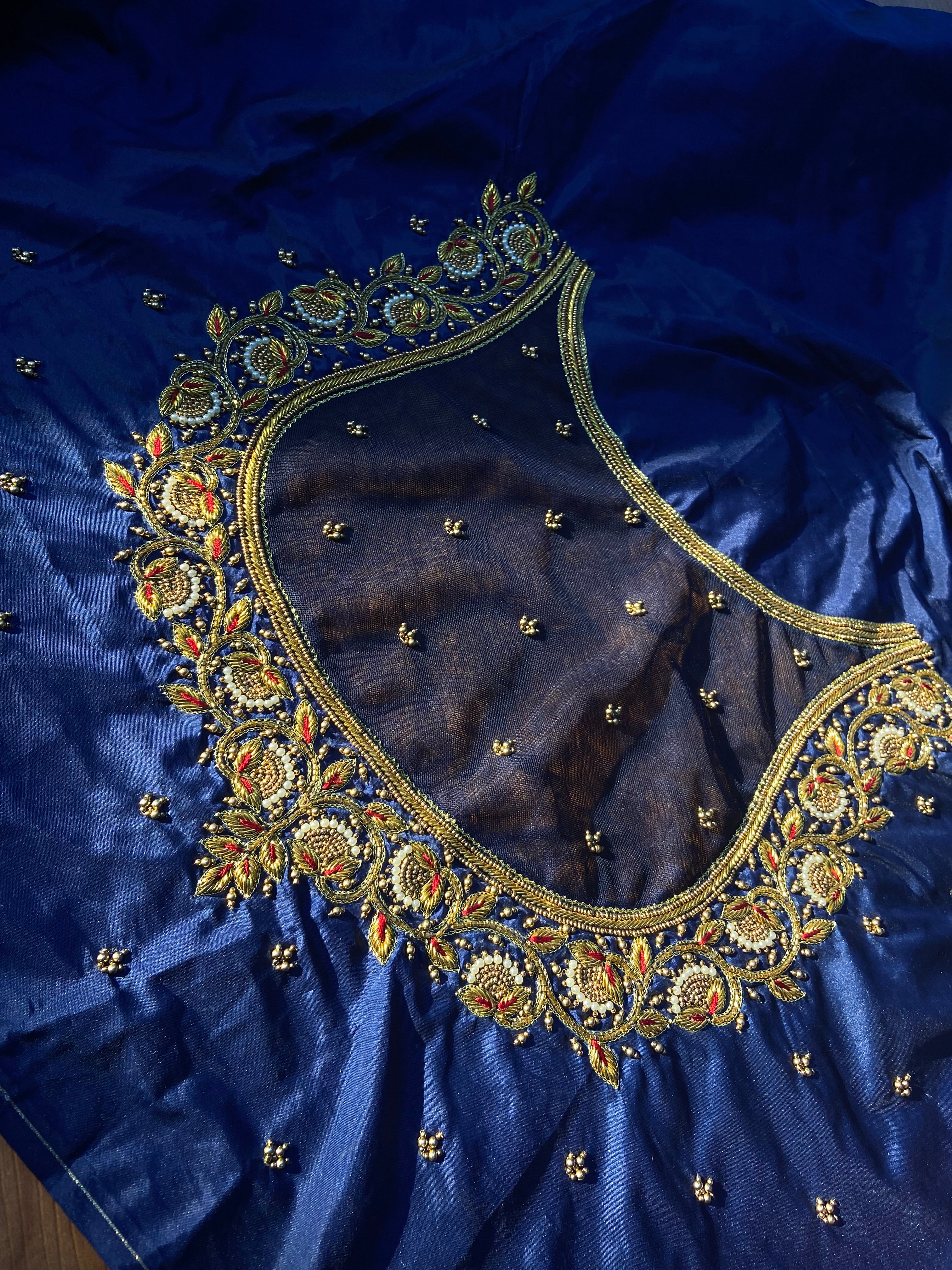 Readymade Aari Work Blouse Bule   - E109