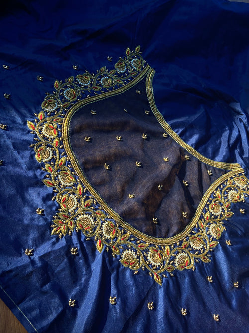 Readymade Aari Work Blouse Bule   - E109
