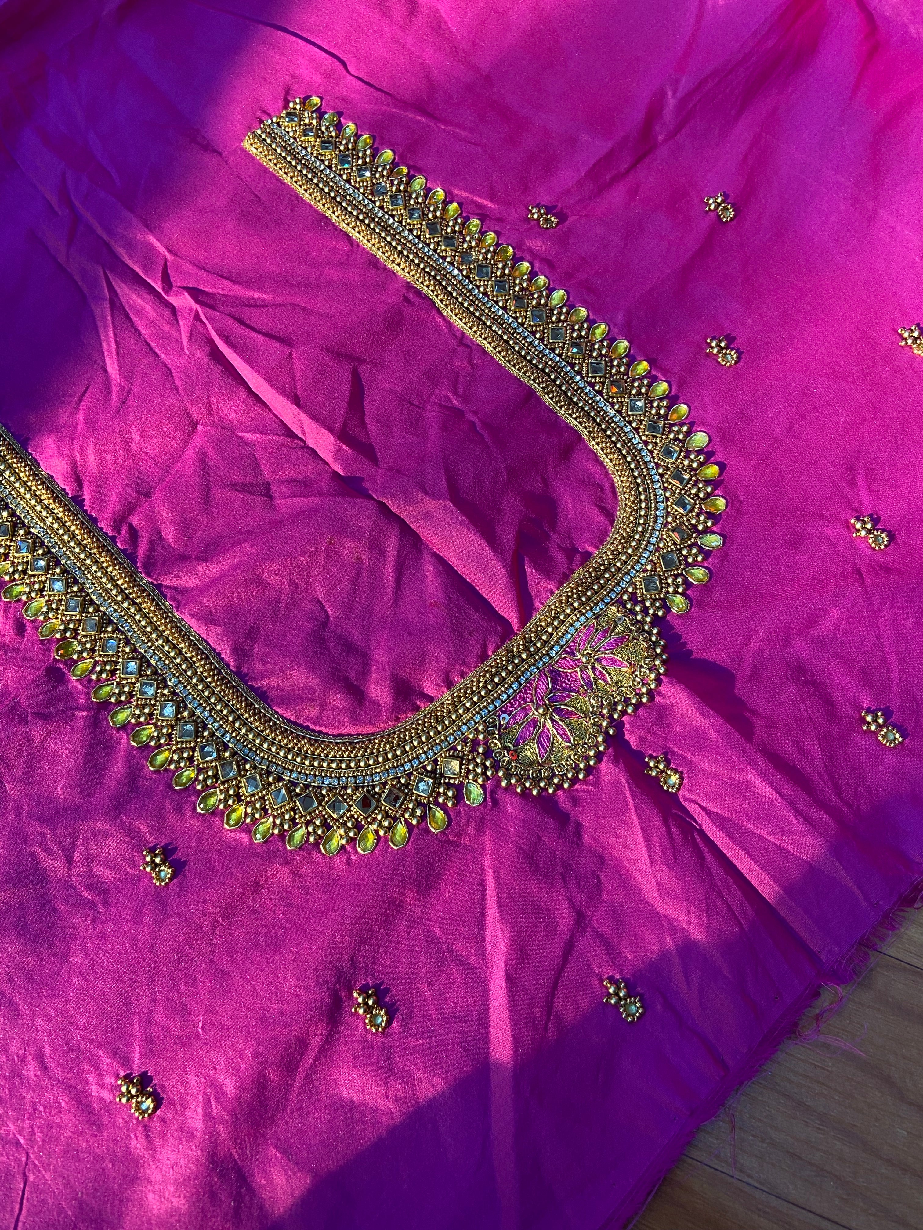 Readymade Aari Work Blouse Pink - E103