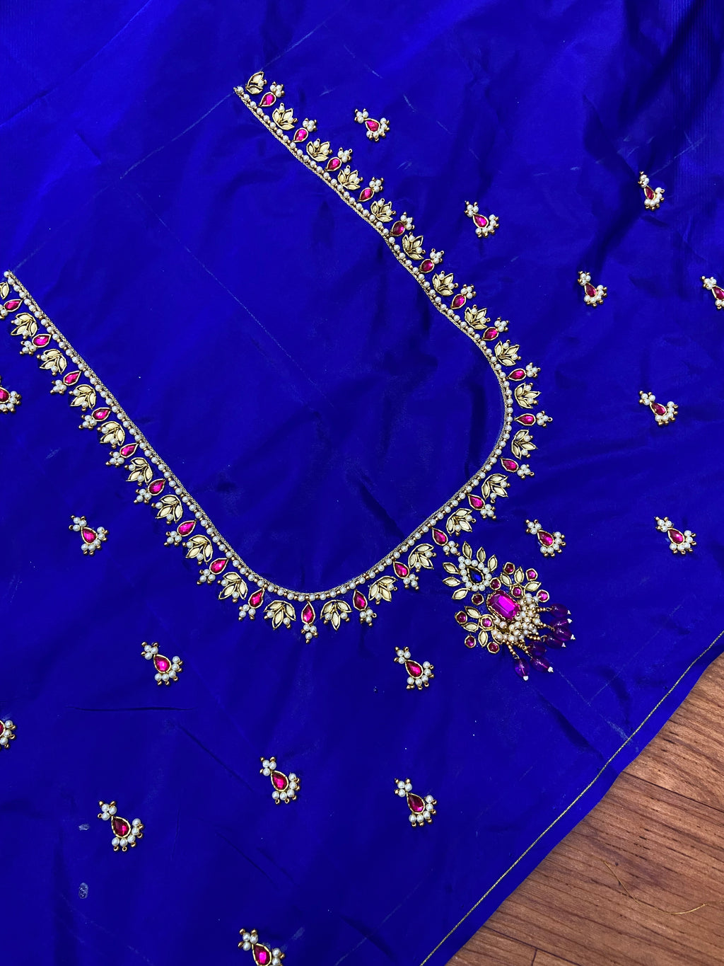 Readymade Aari Work Blouse Blue - E106