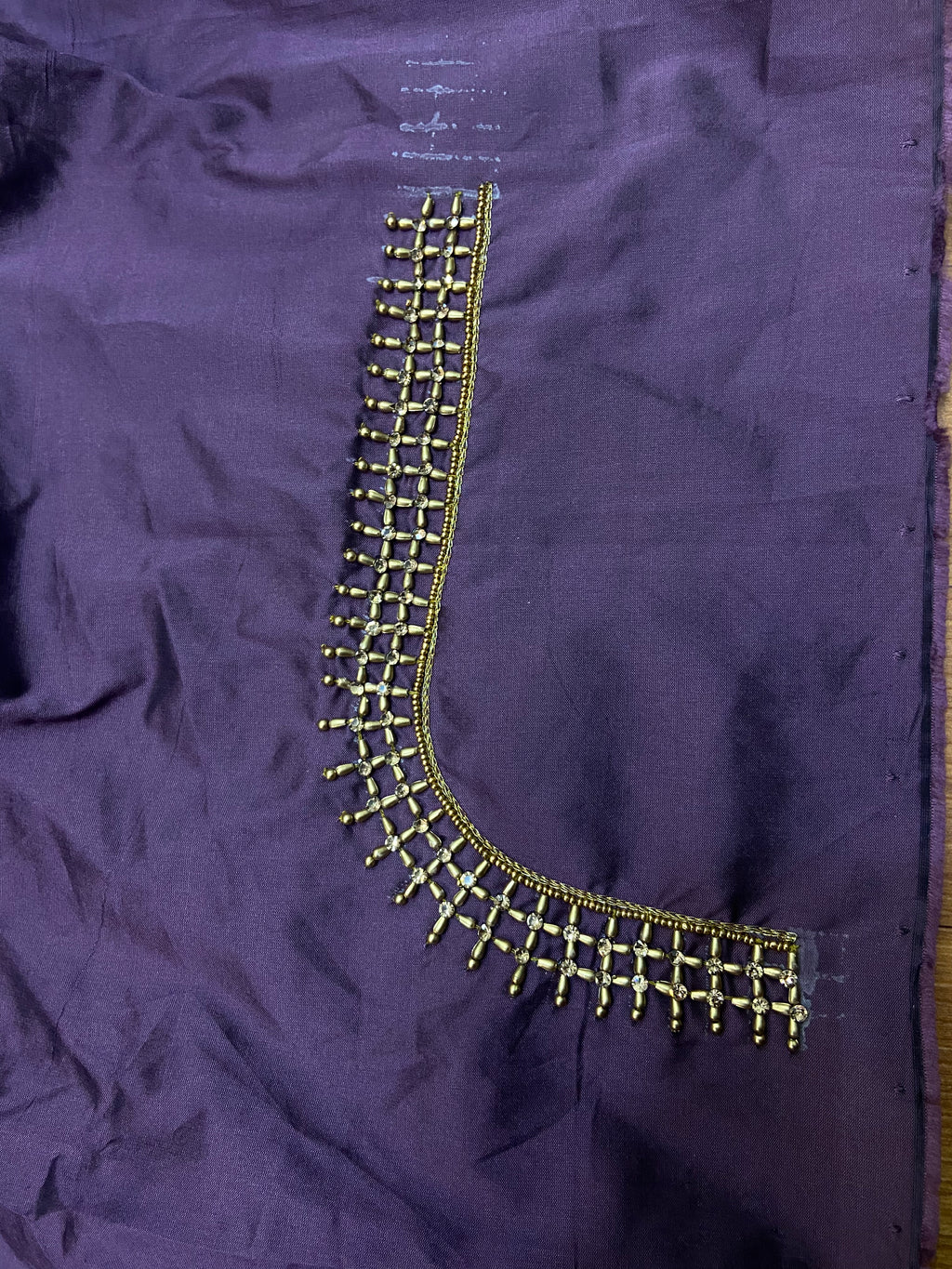 Readymade Aari Work Blouse Purple - E119