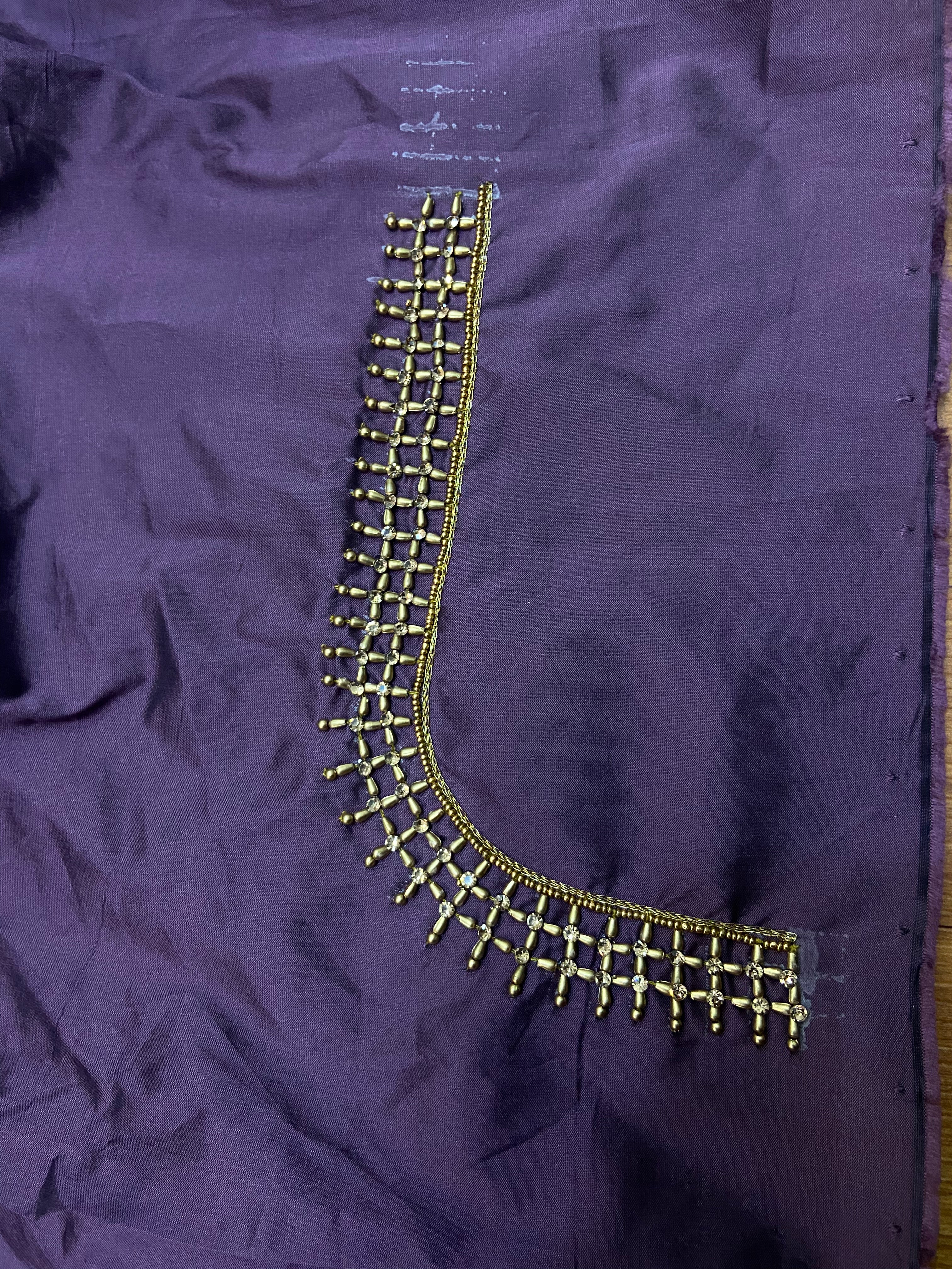 Readymade Aari Work Blouse Purple - E119